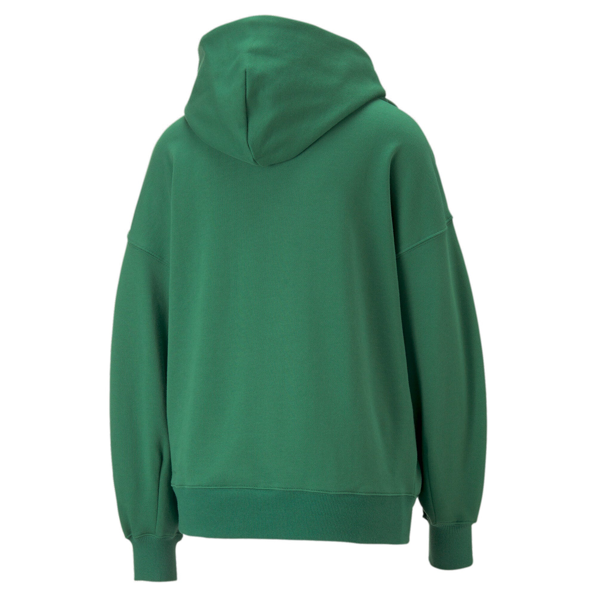 Puma classics oversized hoodie women in green - Back View