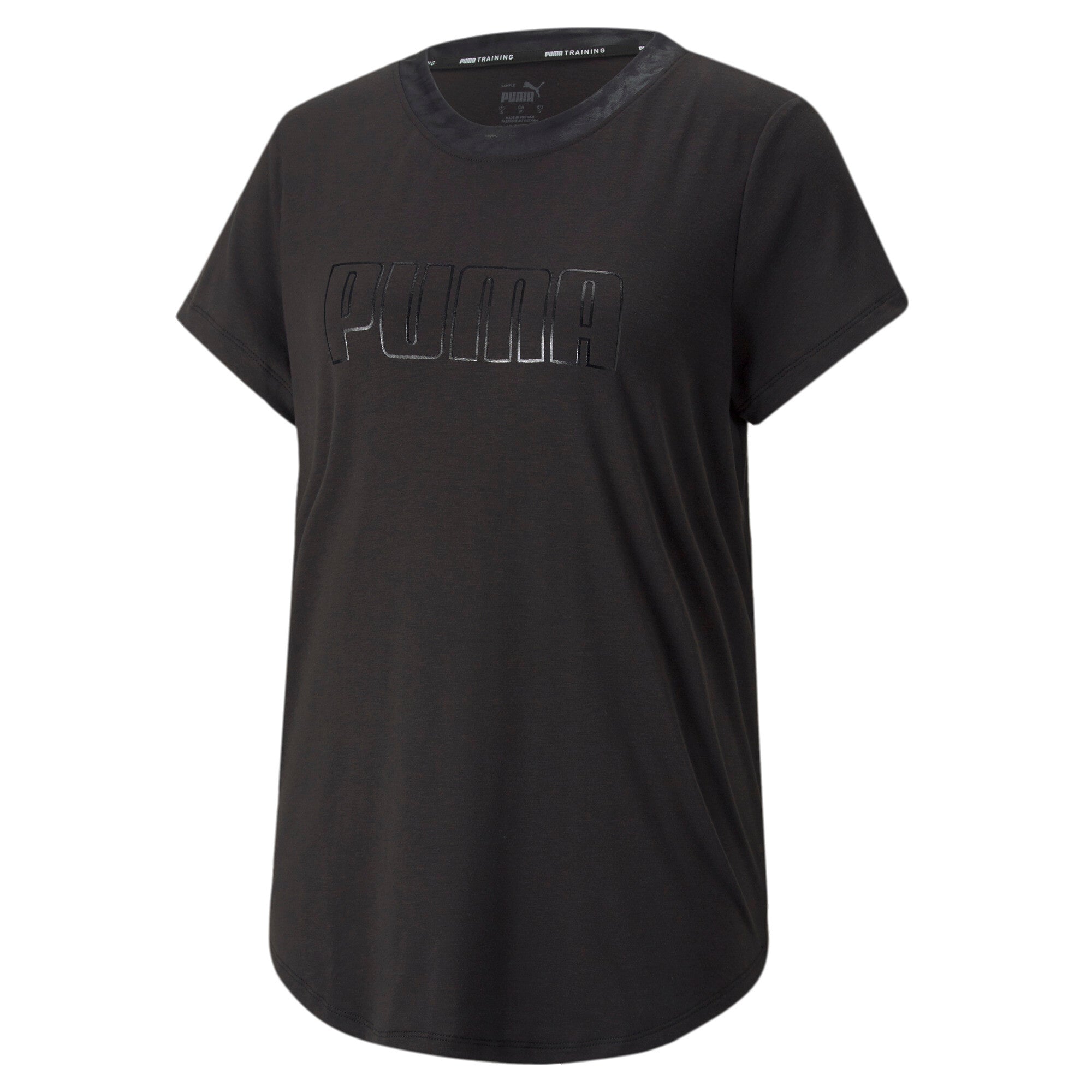 Puma safari glam short sleeve training tee women in black - Front View
