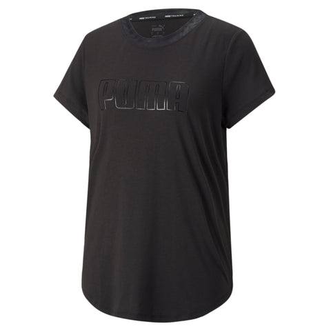 PUMA safari glam short sleeve training tee women in black