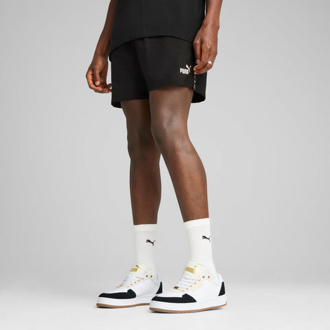 PUMA ESSENTIALS tape woven 5" shorts in black
