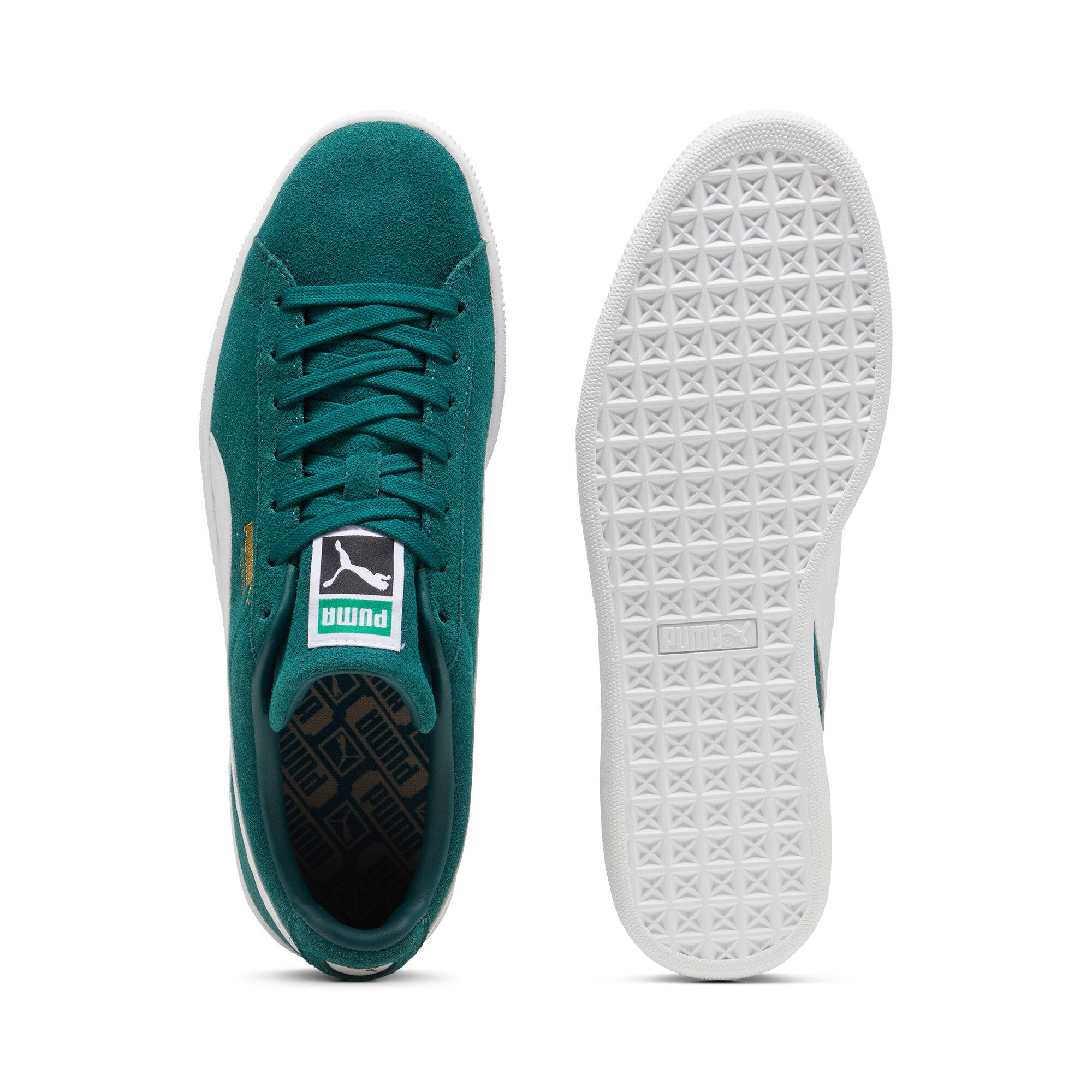 Puma suede classic sneakers in dark myrtle and white - Side View 02