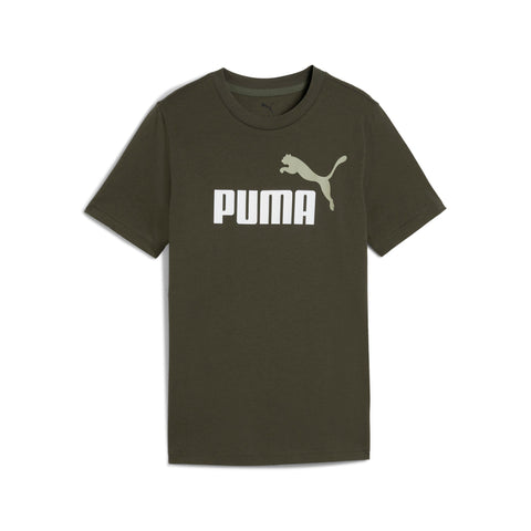 PUMA ESSENTIALS colour no.1 logo tee in dark olive