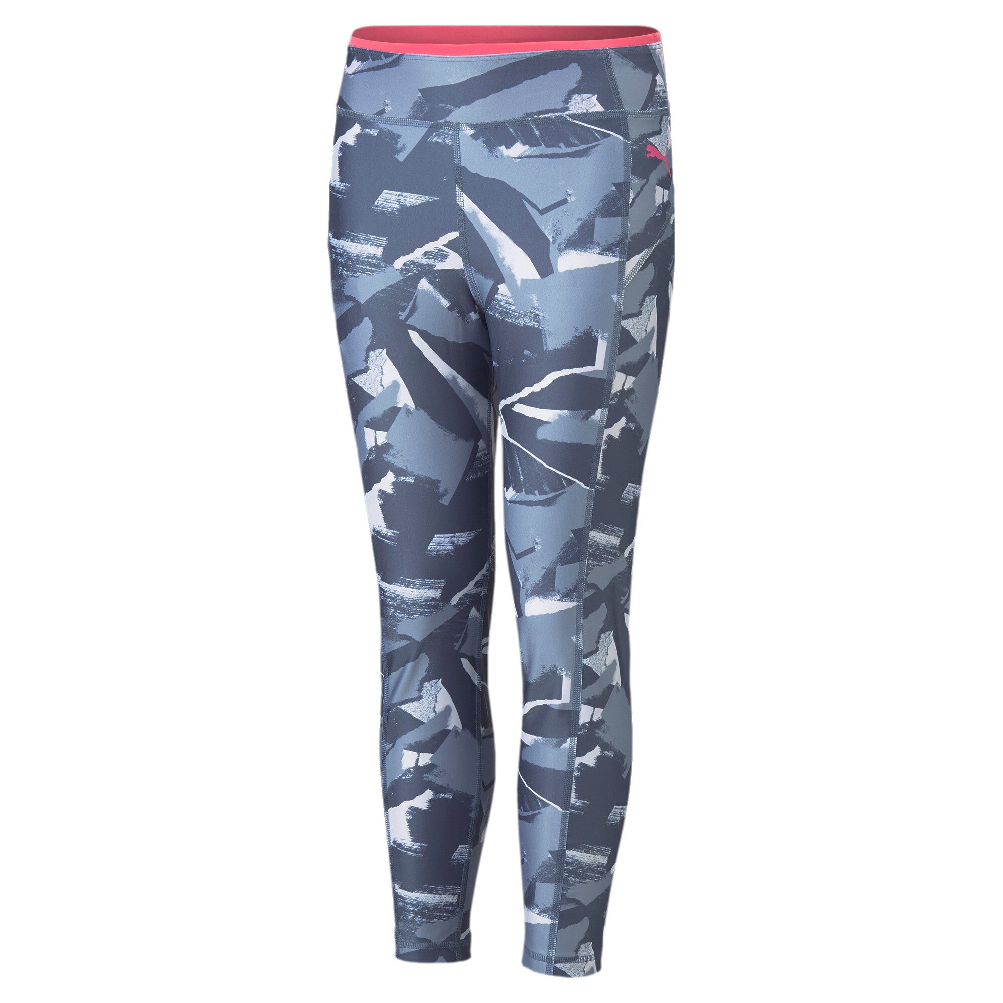 Puma modern sports printed 7/8 tights youth in blue - Front View