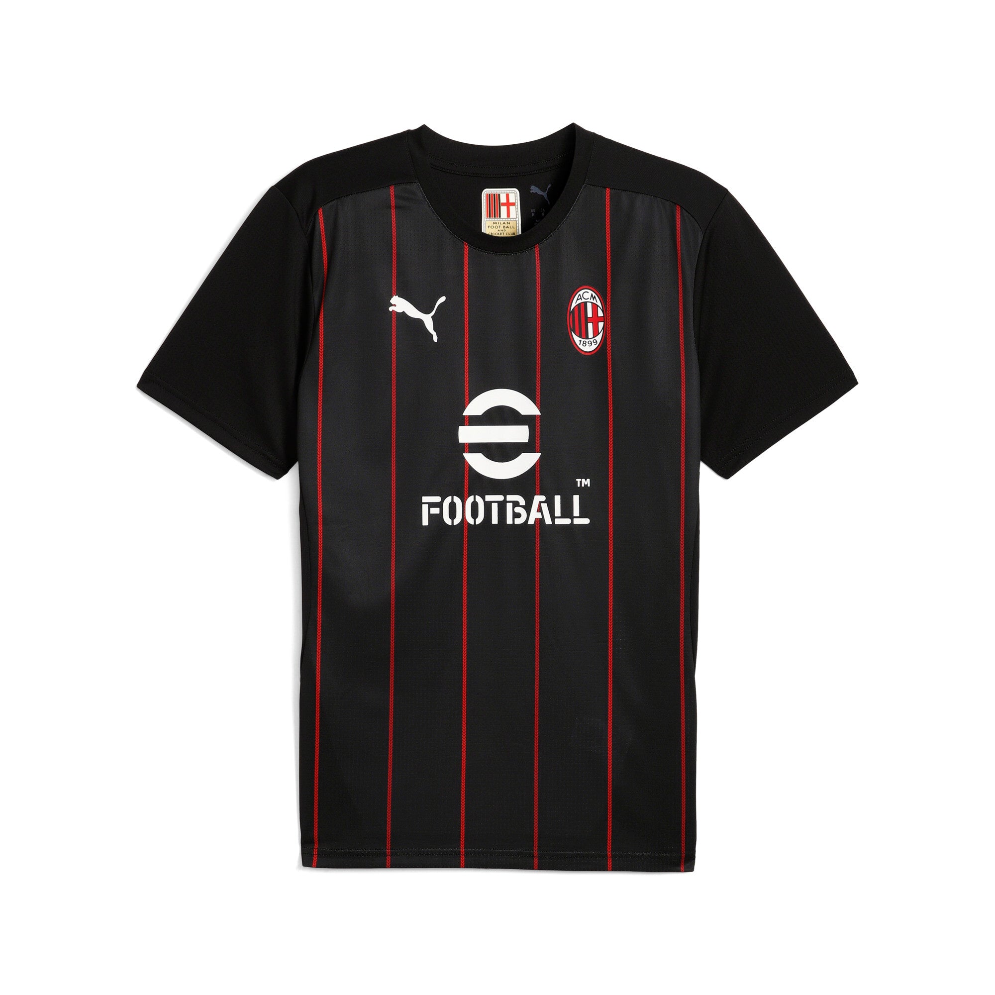 Puma AC Milan pre-match jersey in black and for all time red - Front View