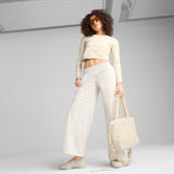 Puma wardrobe essentials low rise popper pants in white - Model Shot 03
