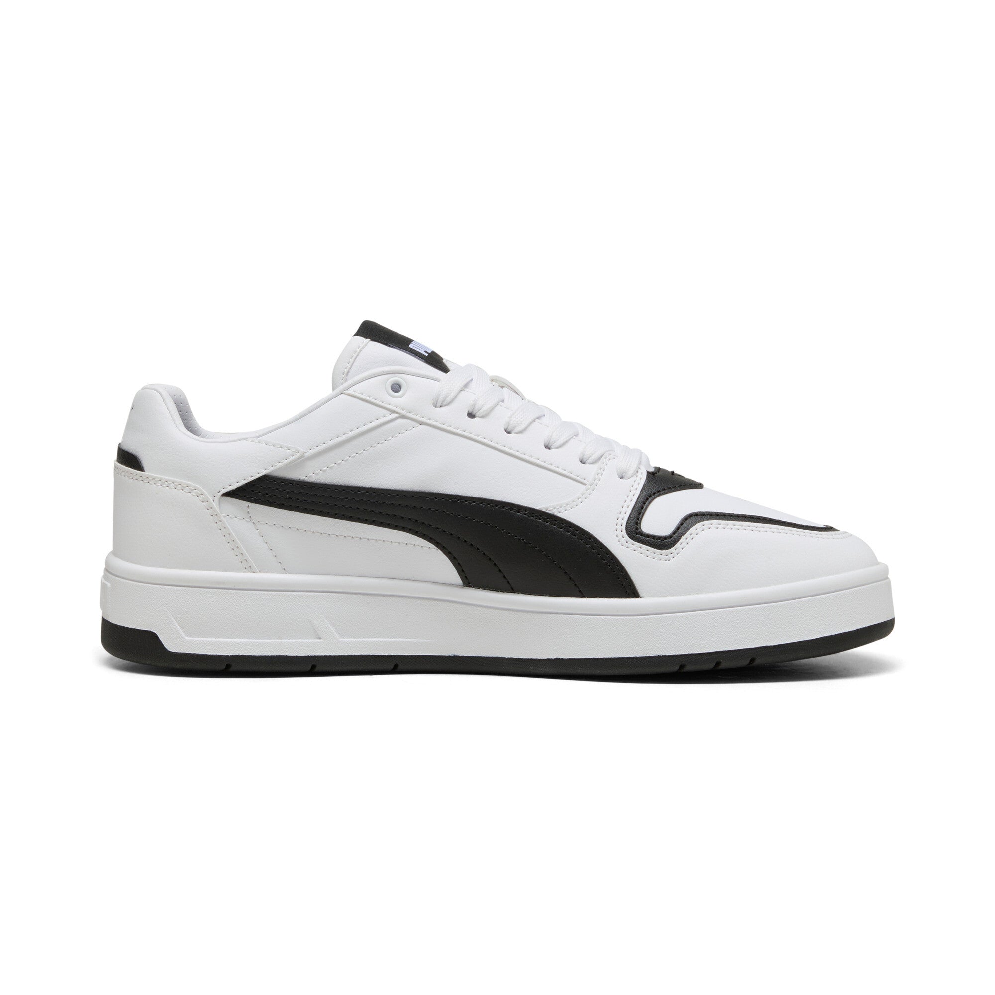 Puma court classic street sneakers in white and black - Side View 03