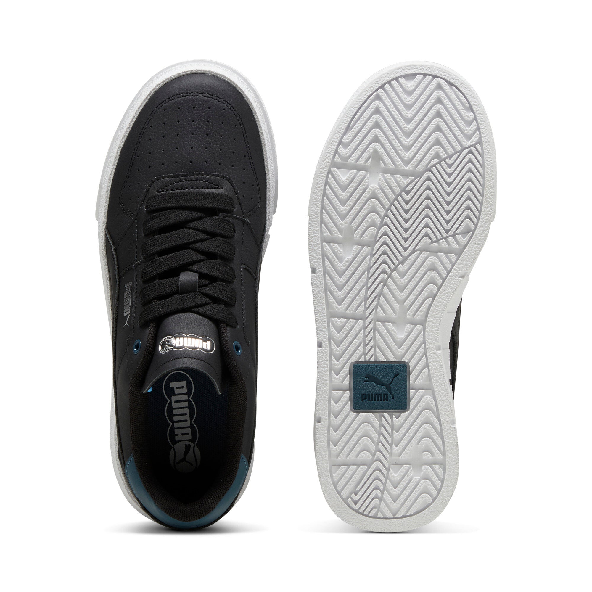 Puma cali court leather sneakers in gray skies and white - Side View 02