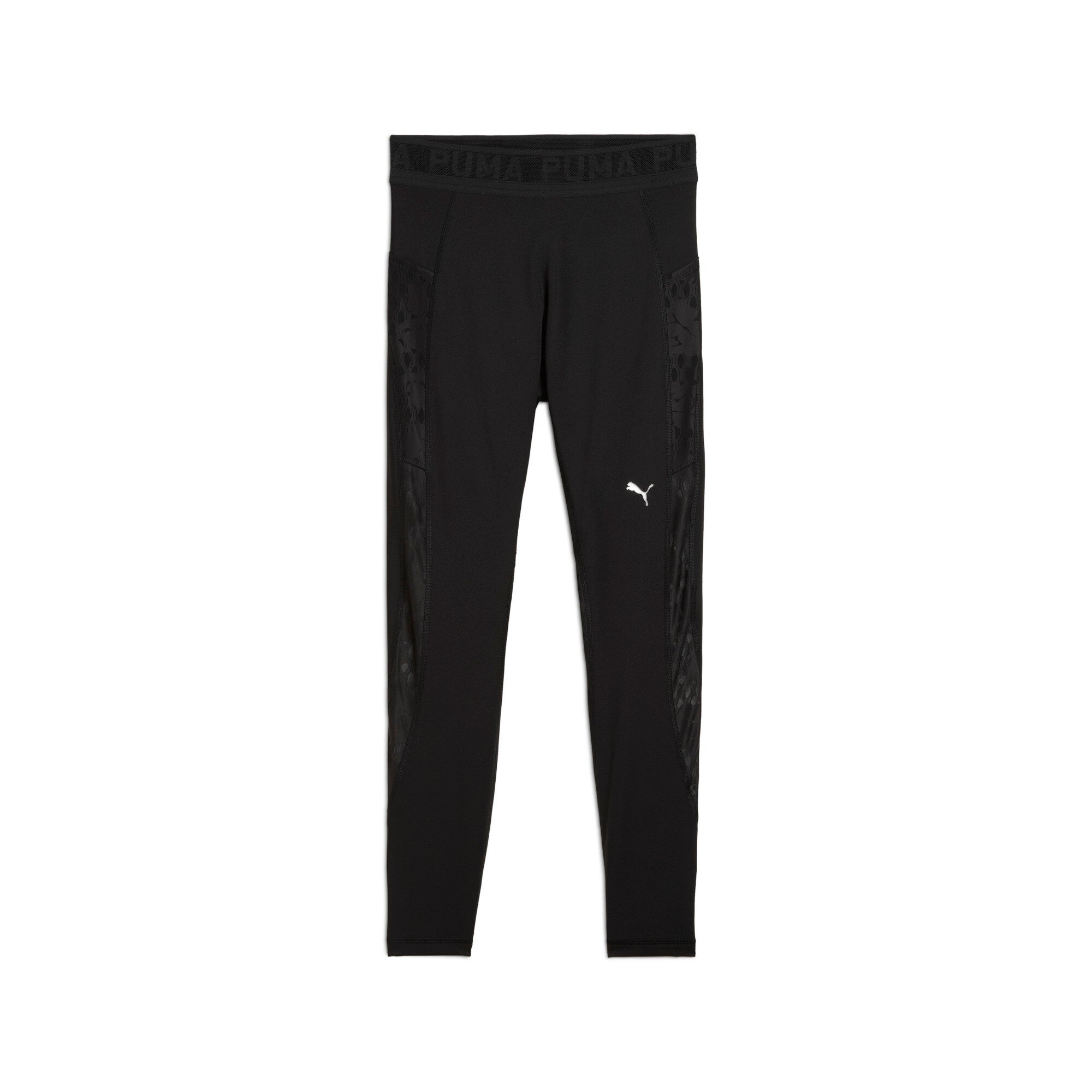 Puma lace high-waisted 7/8 tights in black - Front View