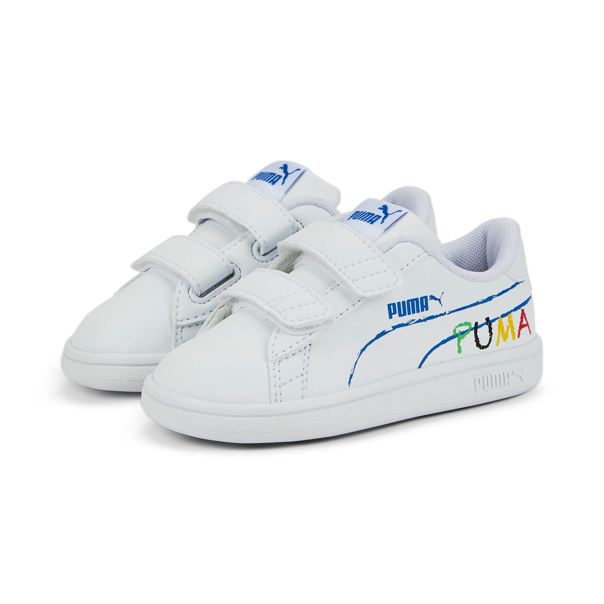 Puma smash v2 home school sneakers babies in white - Front View