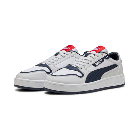 PUMA court classic street sneakers in white and nav