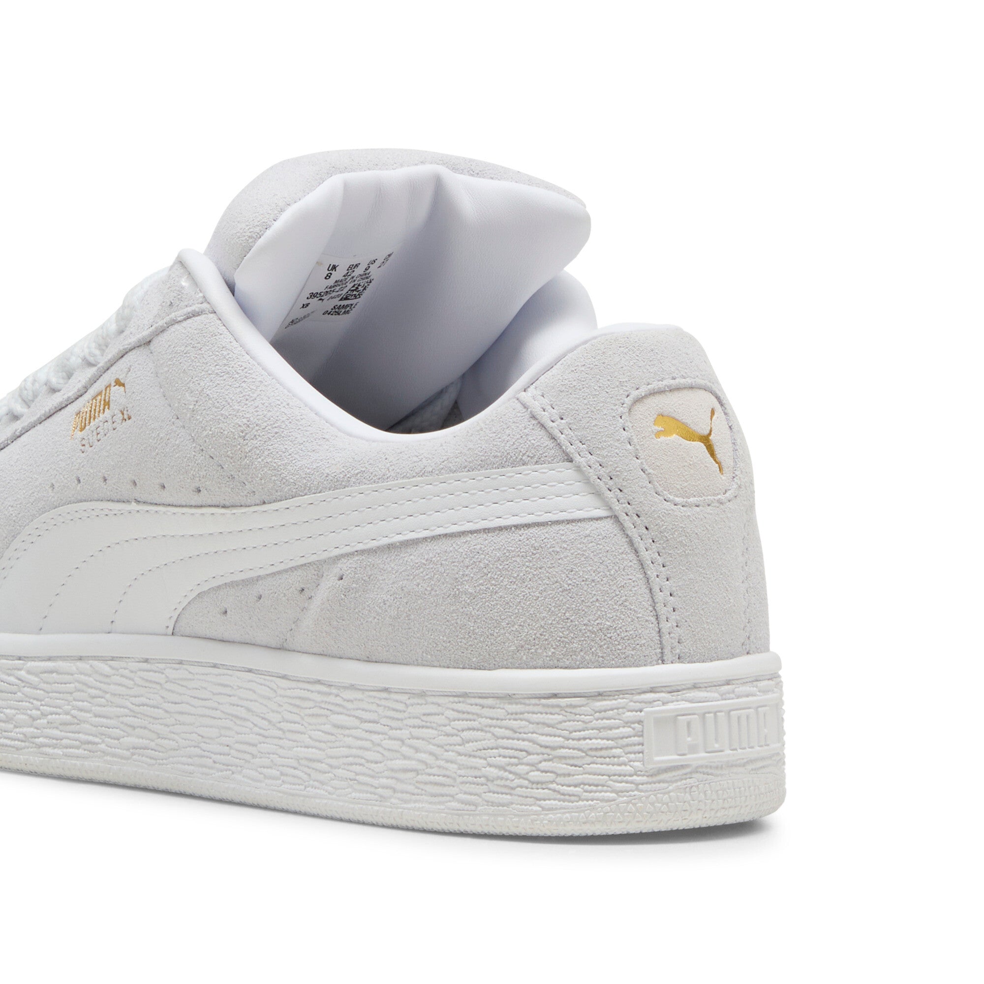 Puma suede XL sneakers in silver mist and white - Back View