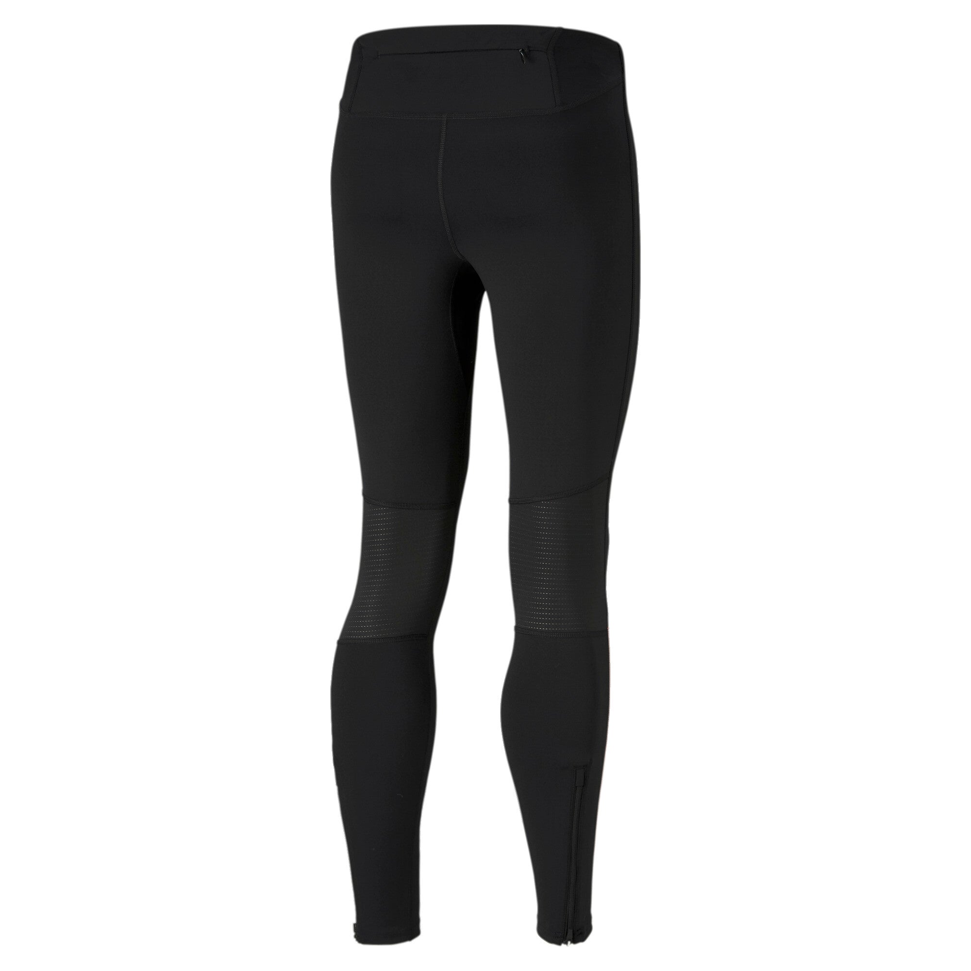 Puma long men's running tights in black - Back View