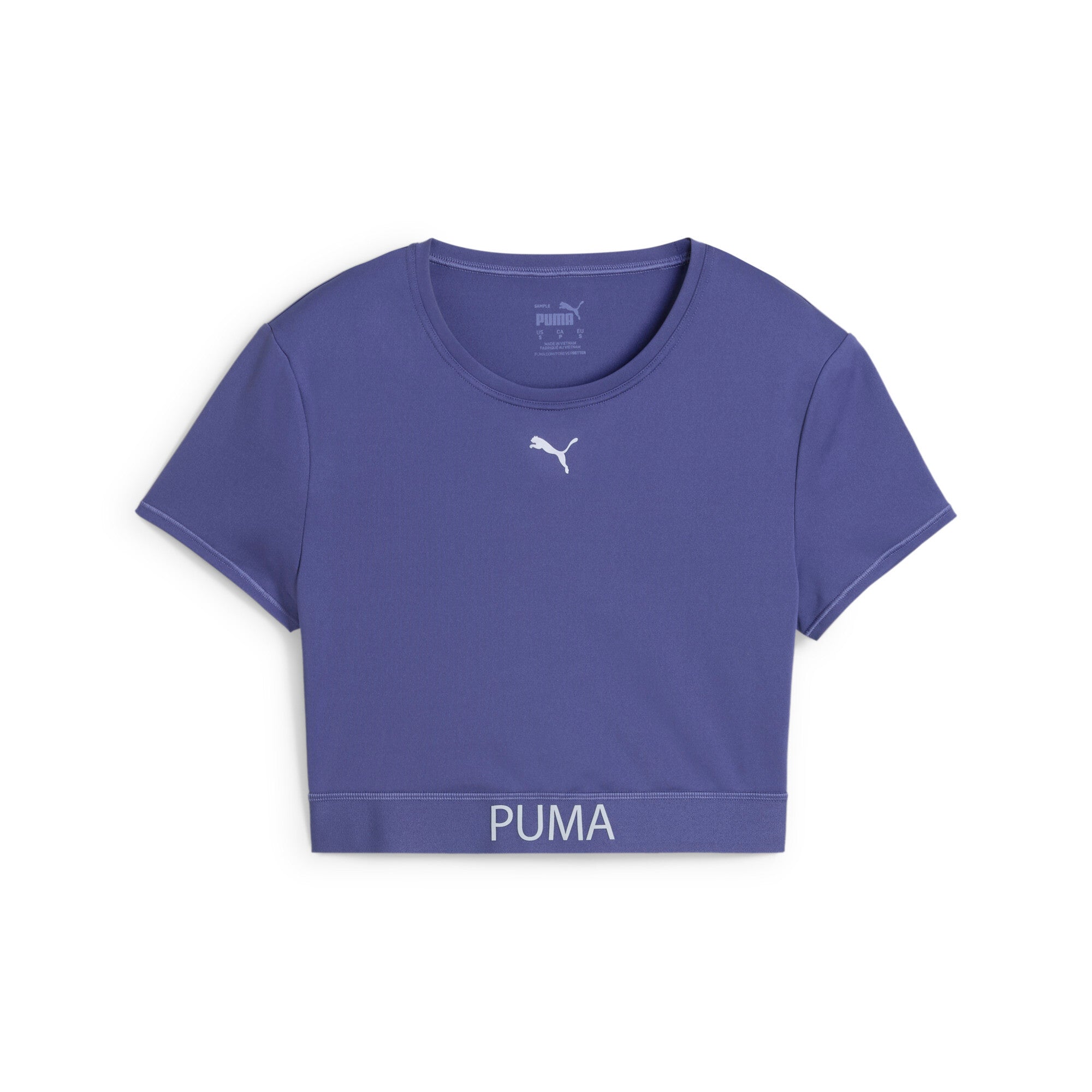 Puma strong crop tee in blue crystal - Front View