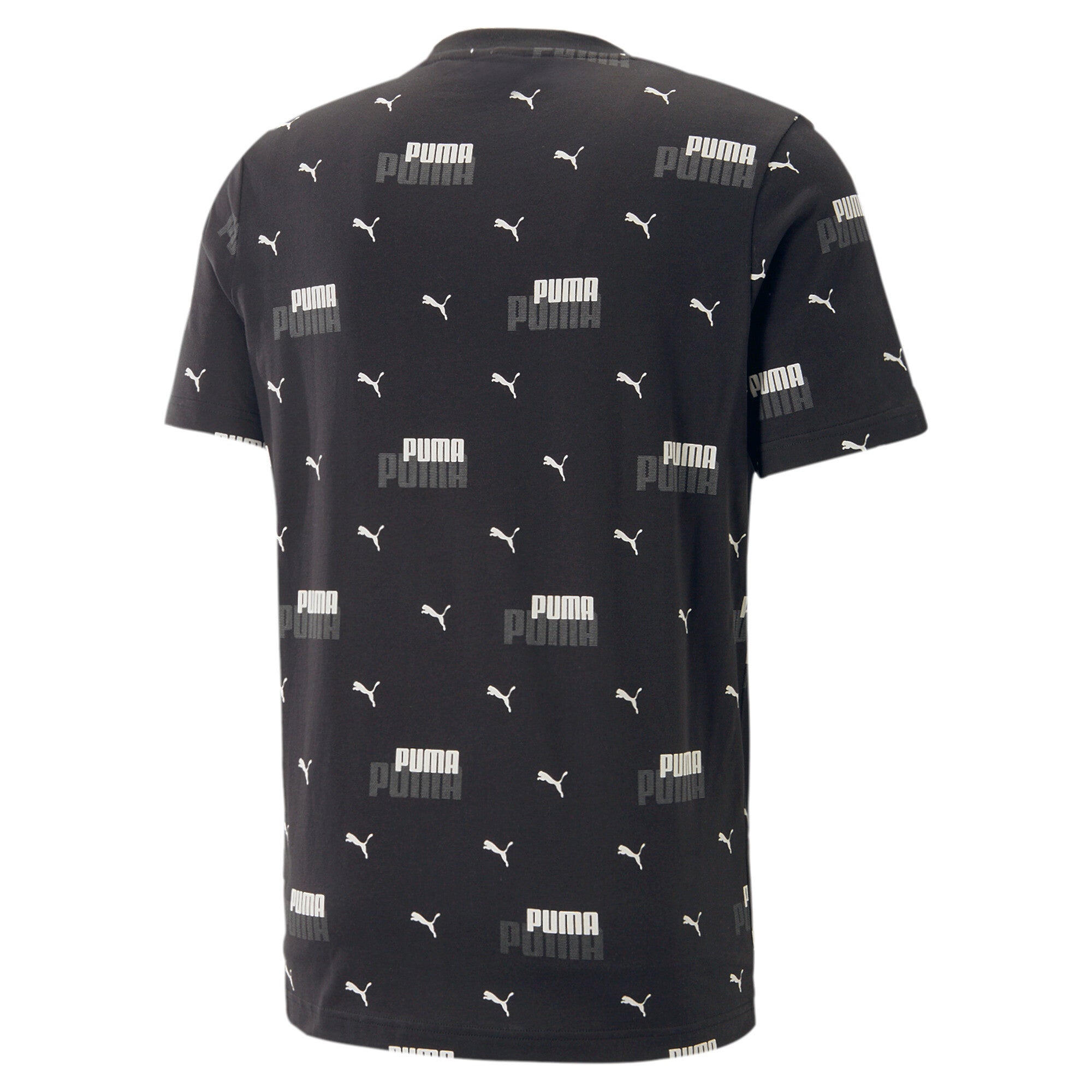 Puma essentials+ logo power printed tee men in black - Back View