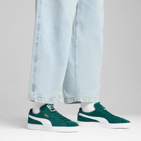 PUMA suede classic sneakers in dark myrtle and white