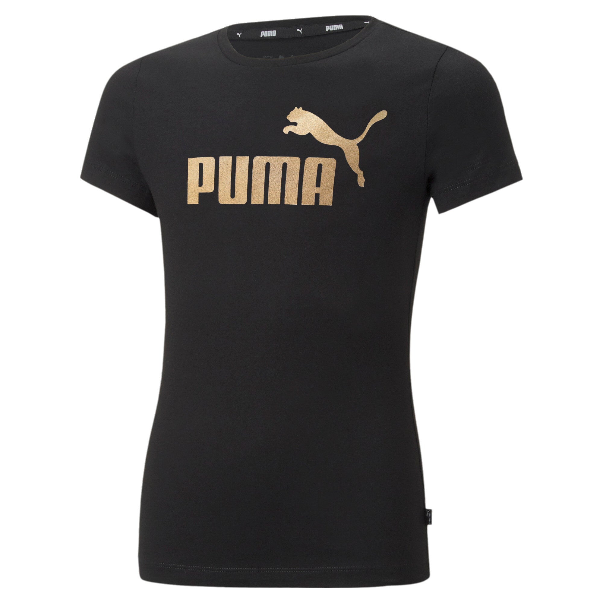 Puma essentials+ logo tee youth in purple - Front View