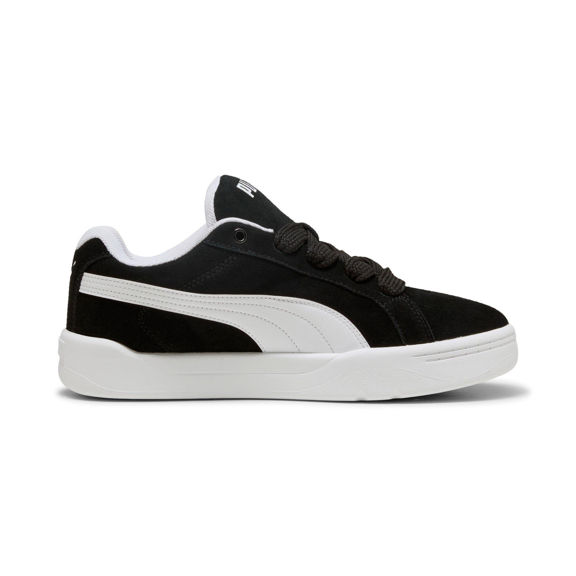 Puma park lifestyle easy suede sneakers in black and white - Side View 03