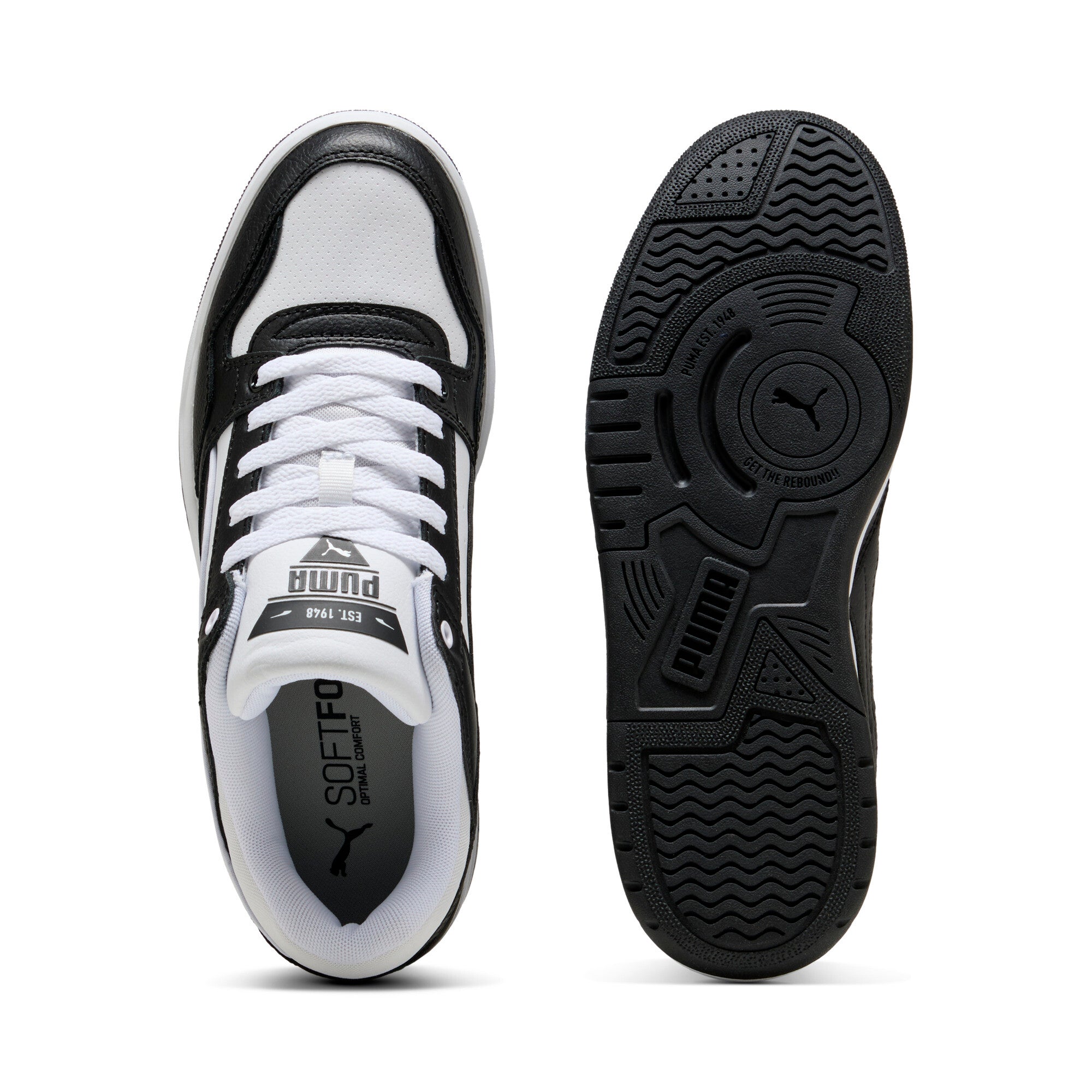 Puma rebound retro sneakers in white and black - Side View 02