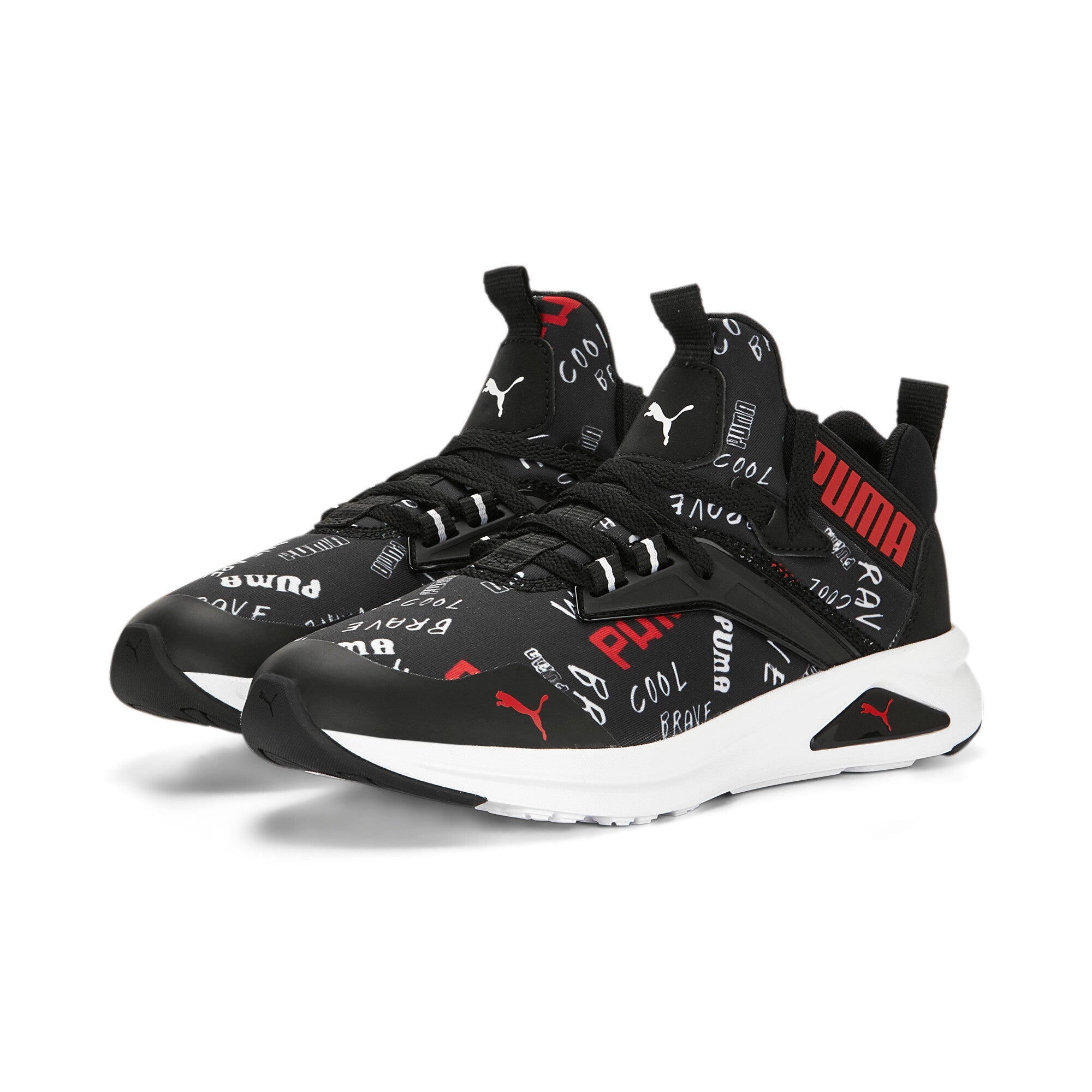 Puma enzo 2 refresh brand love shoes youth in black - Front View