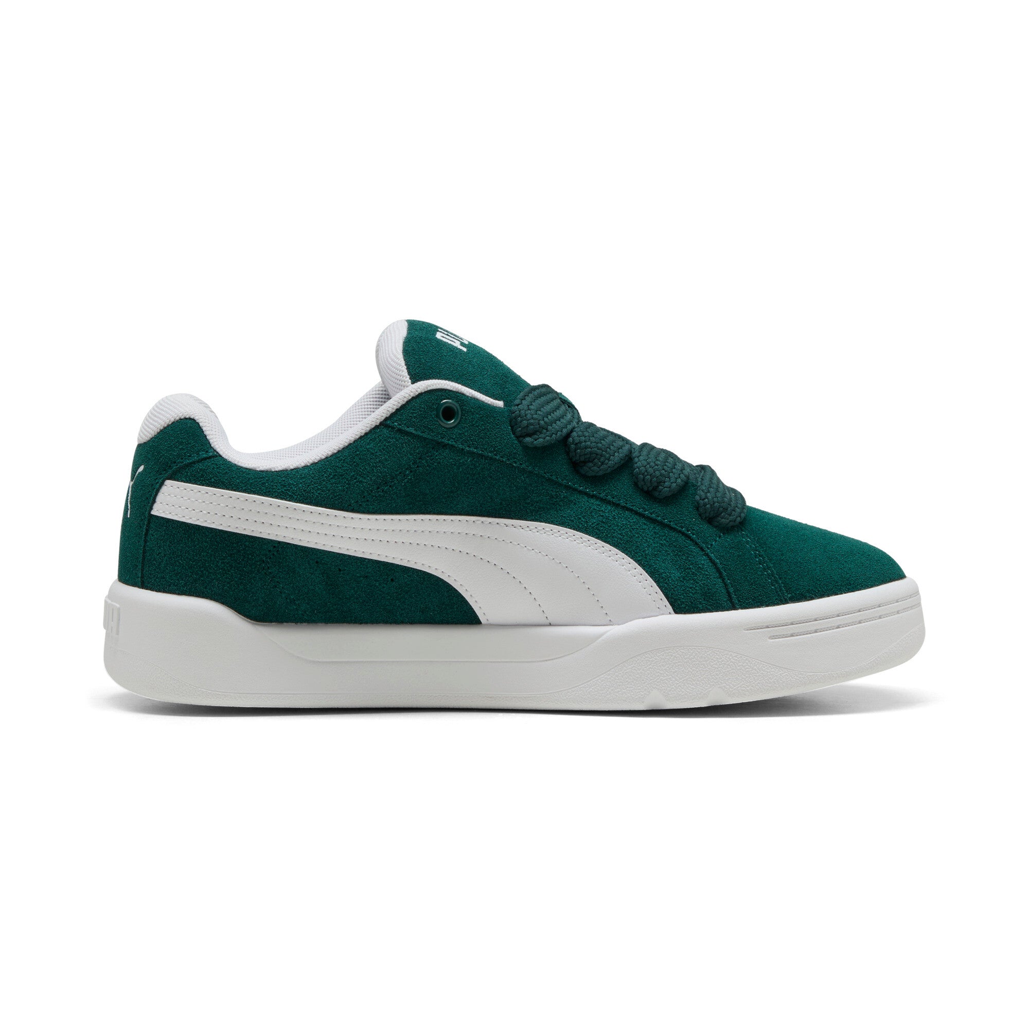 Puma park lifestyle easy suede sneakers in dark myrtle and white - Side View 03