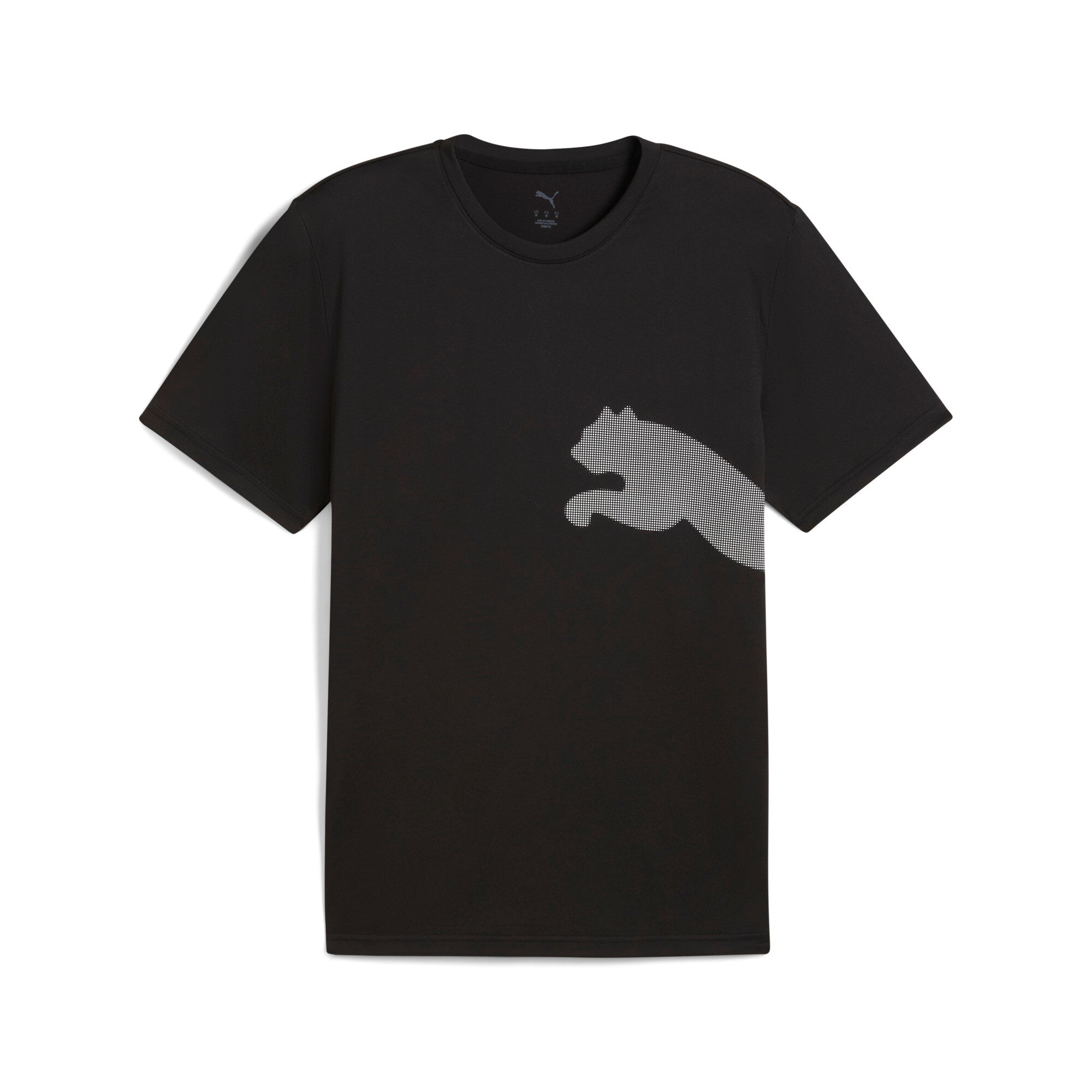 Puma train all day big logo tee in black - Front View