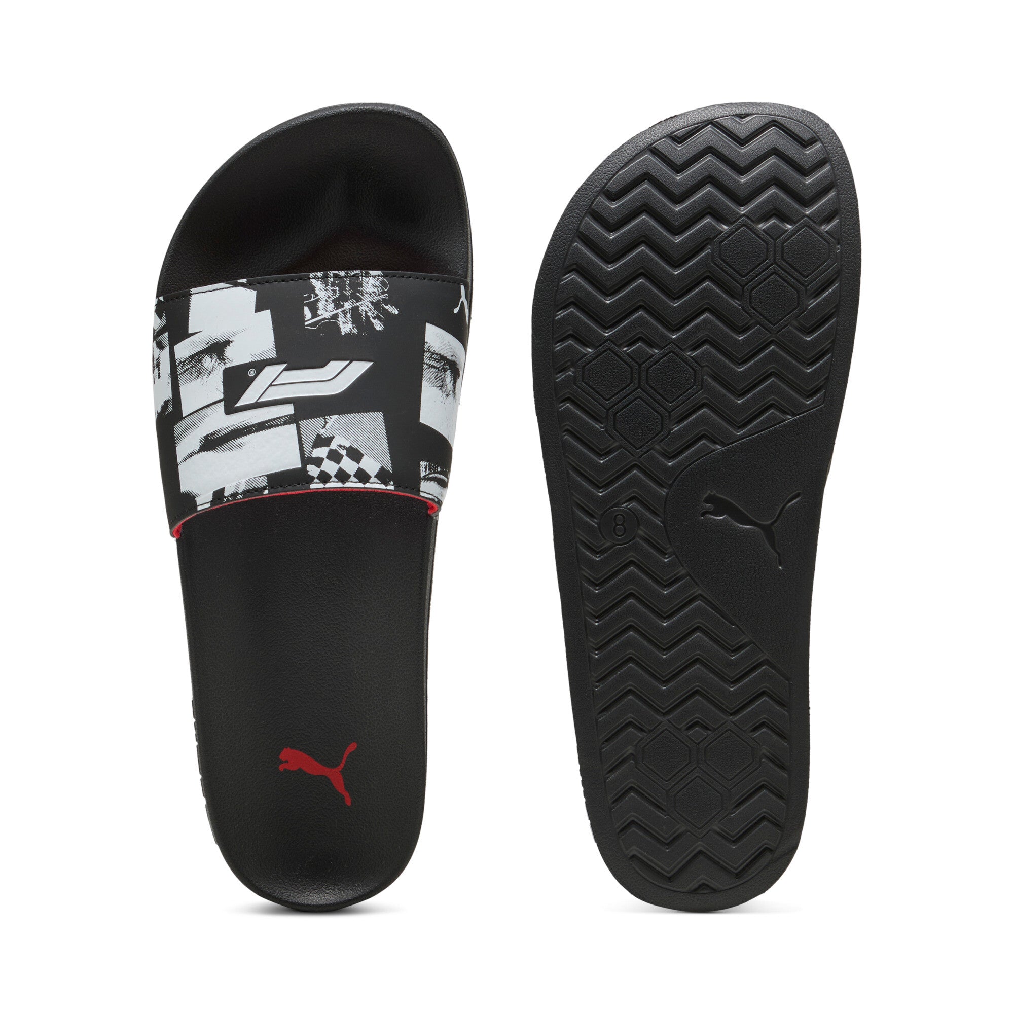 Puma swimming F1® leadcat 2.0 logo sandals in black - Side View 01