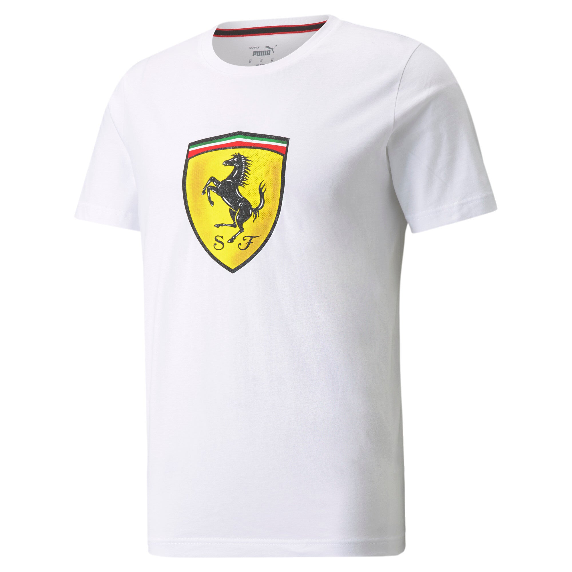 Puma scuderia ferrari race bold colour shield men's tee in white - Front View