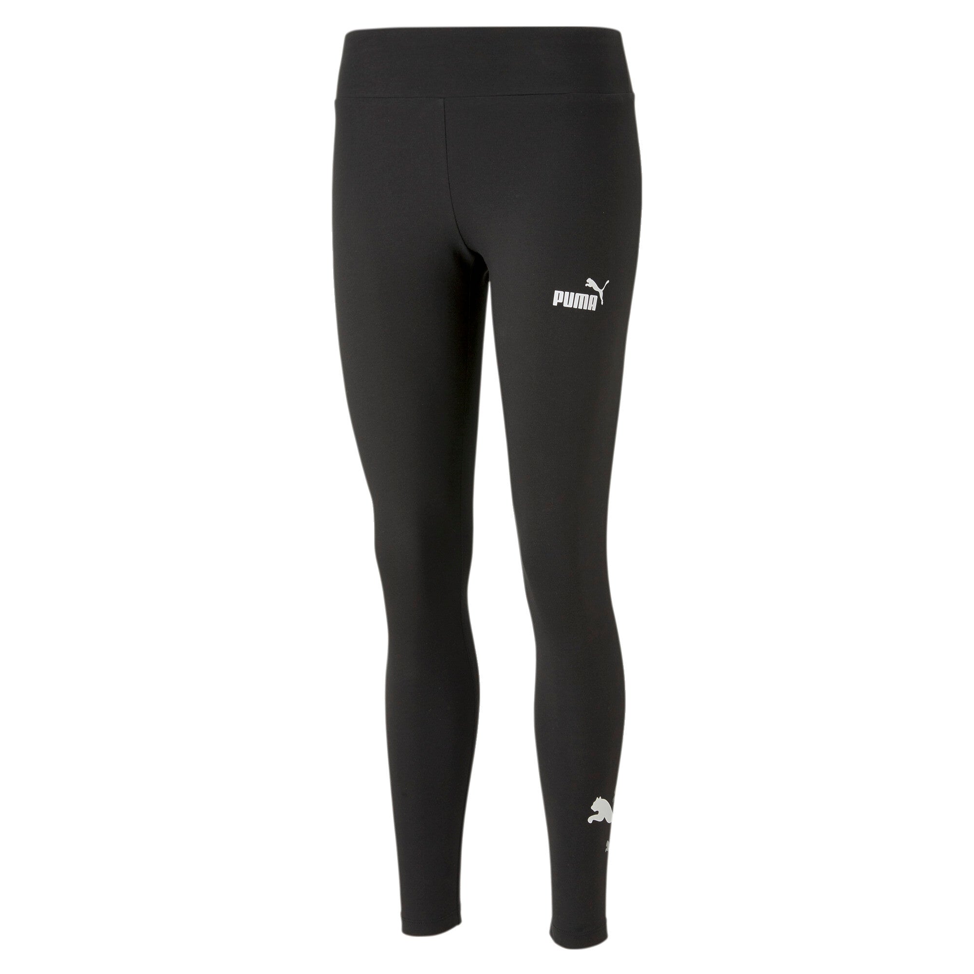 Puma essentials+ logo power leggings women in black - Front View