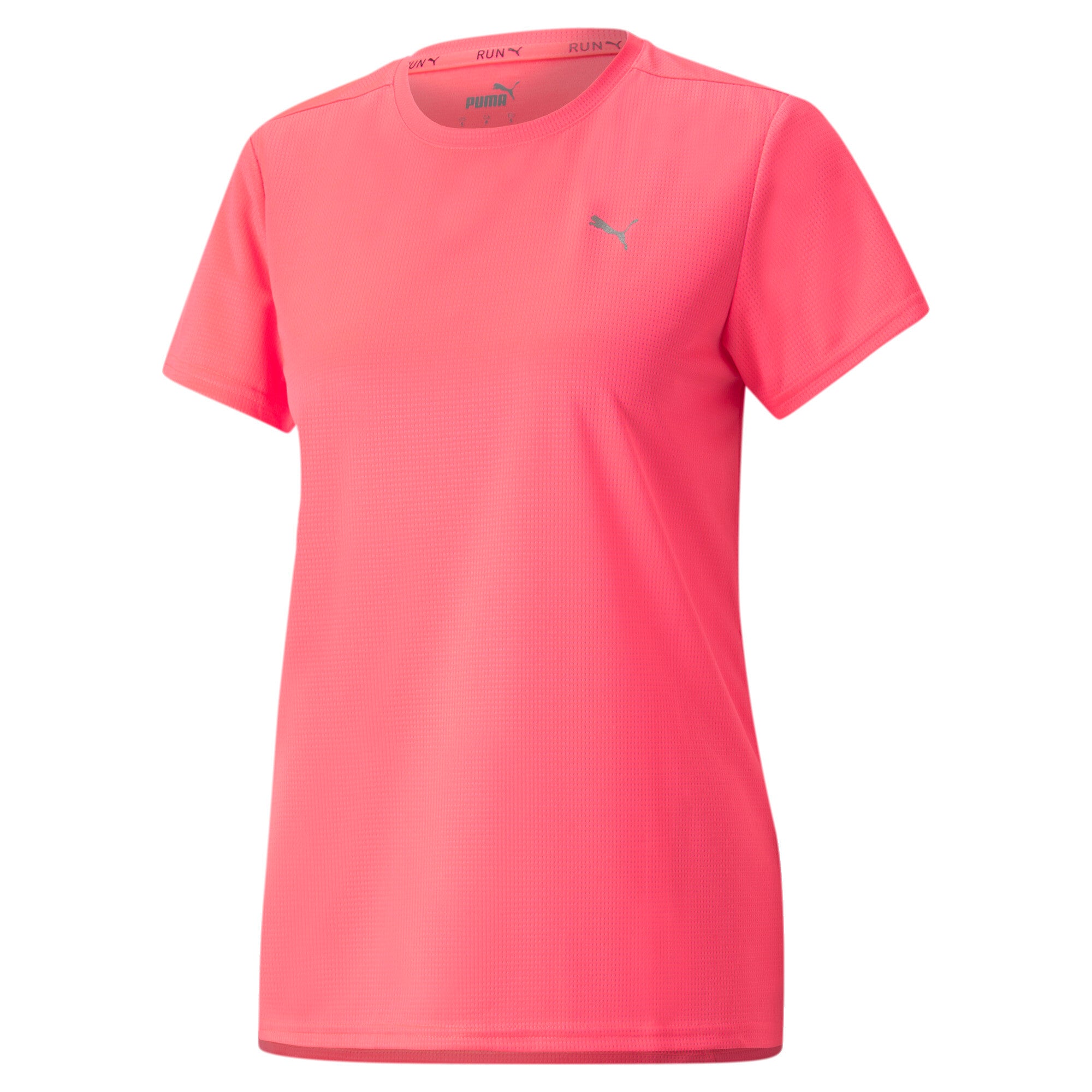 Puma favourite short sleeve women's running tee in black - Front View