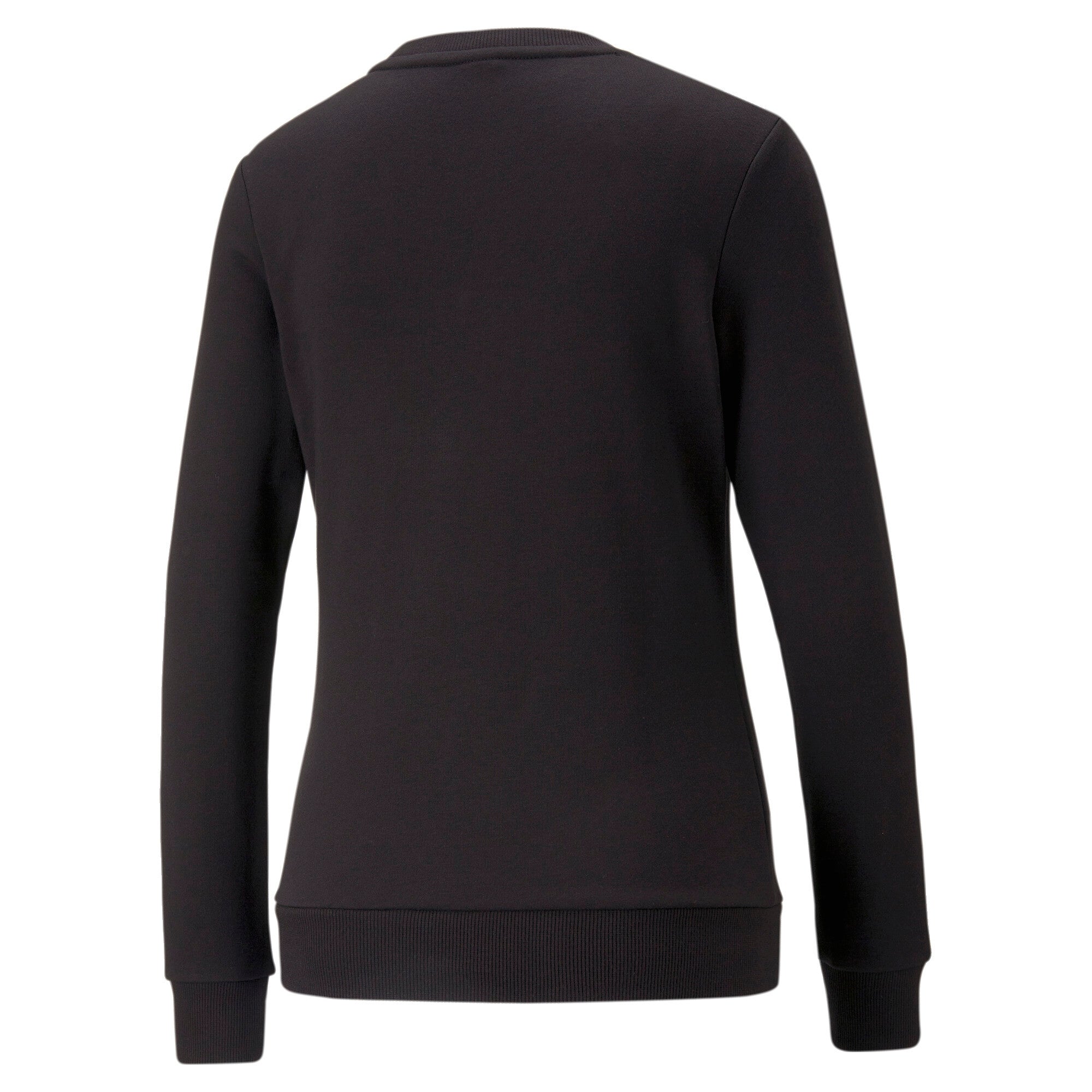Puma essentials+ metallic logo crew neck sweatshirt women in black - Back View
