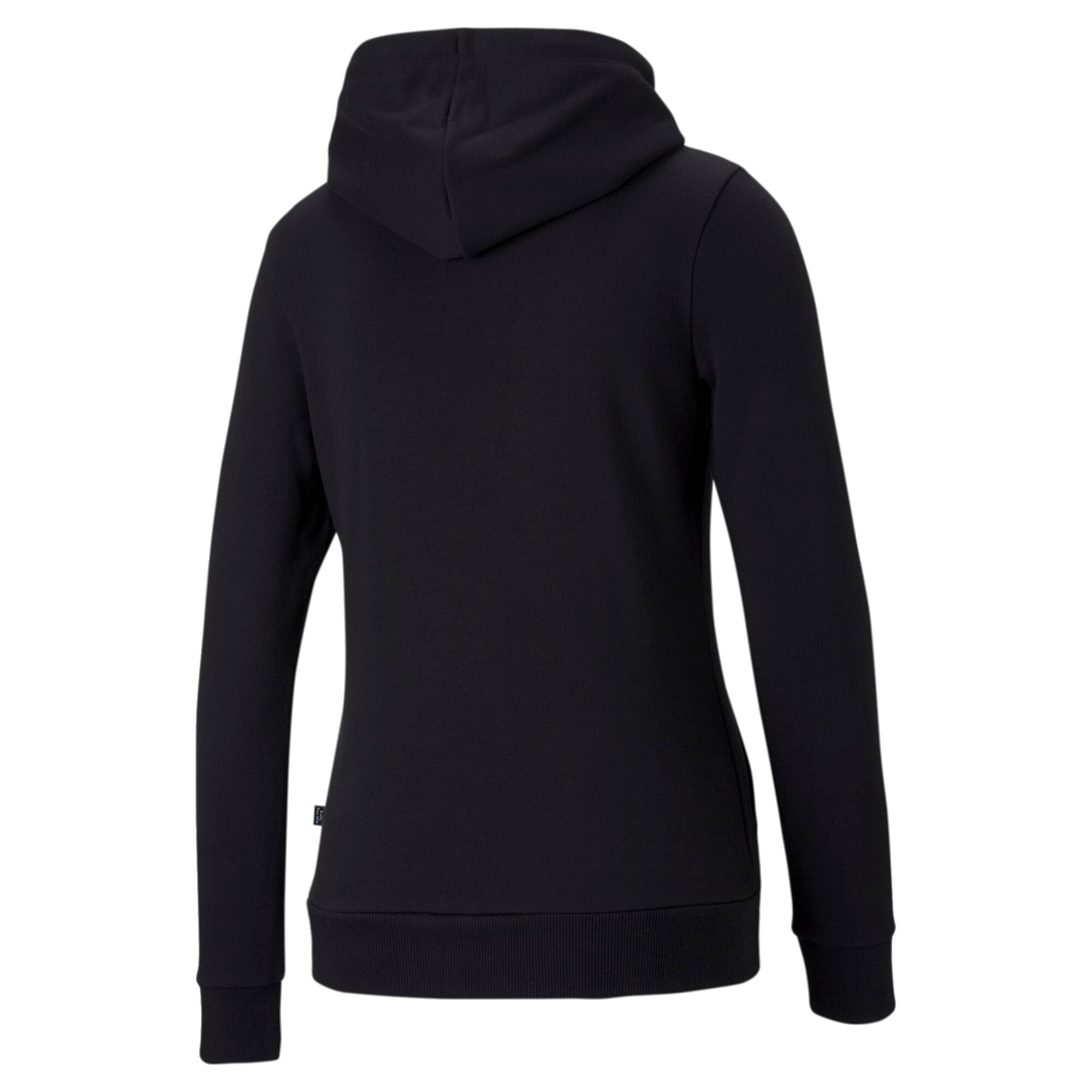 Puma essentials logo hoodie women in black - Back View