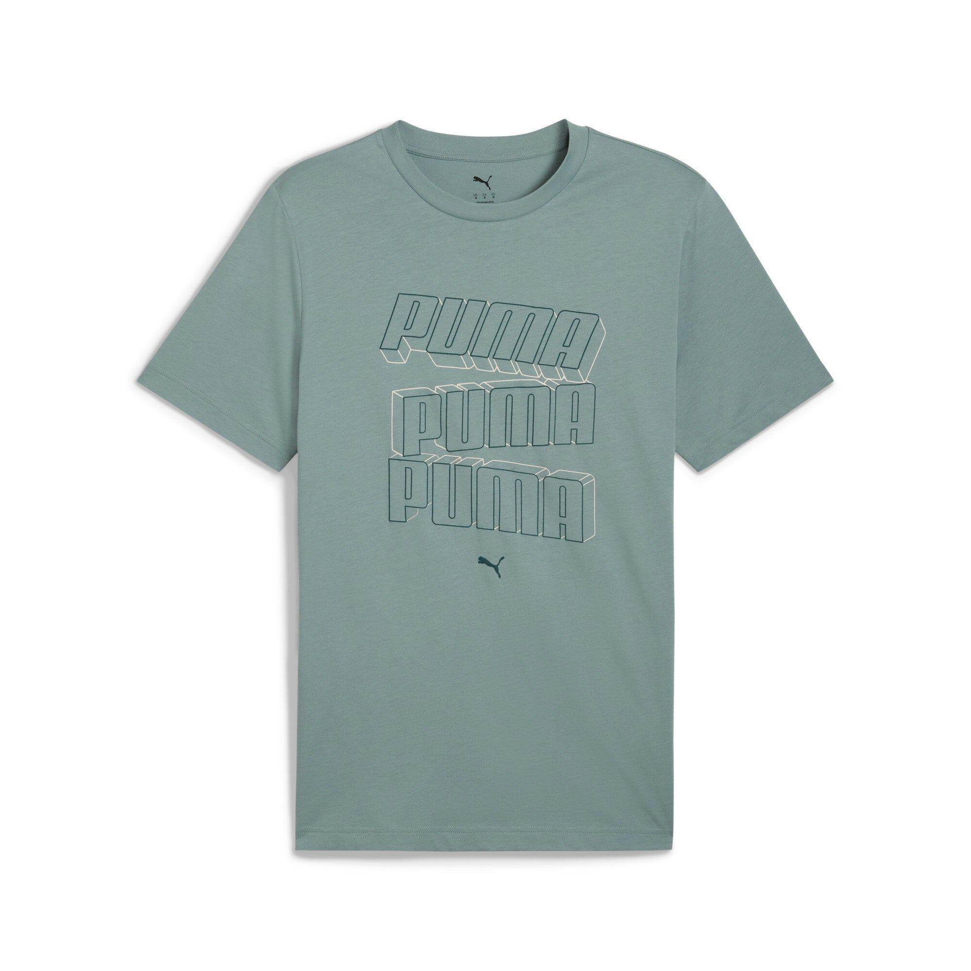 Puma essentials logo lab tee in green moon - Front View