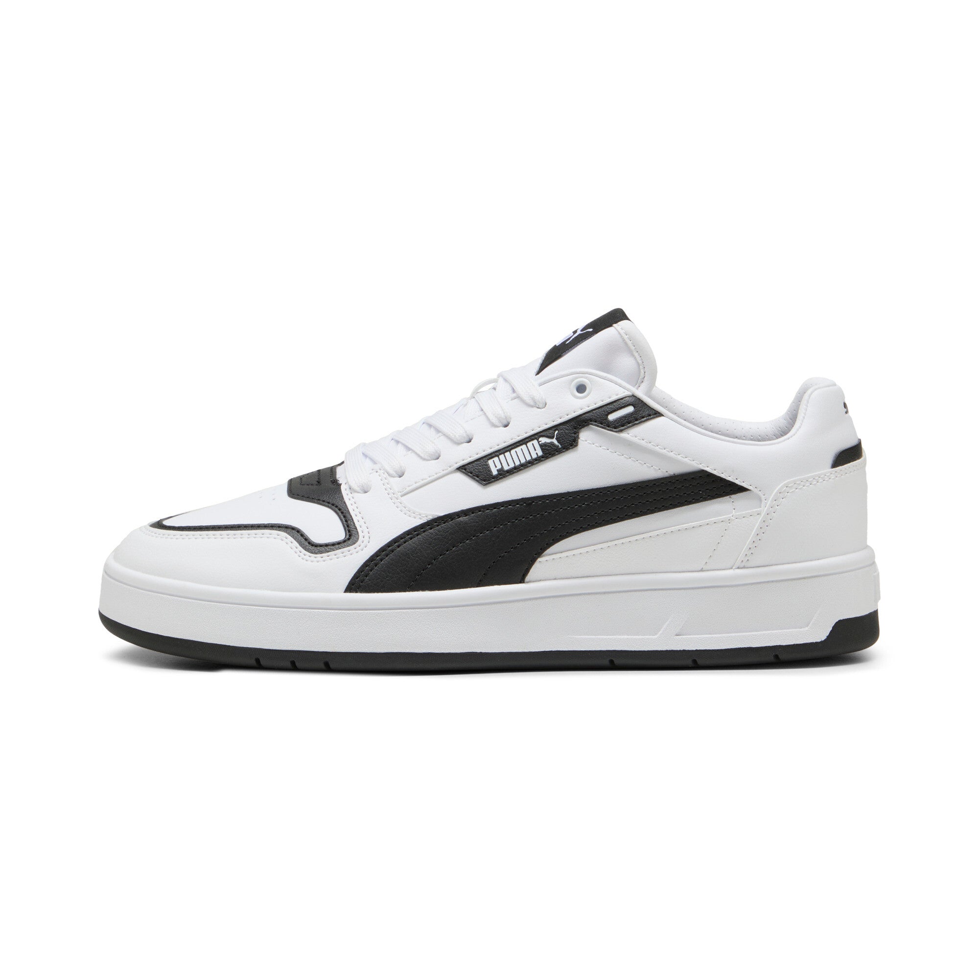 Puma court classic street sneakers in white and black - Side View 01