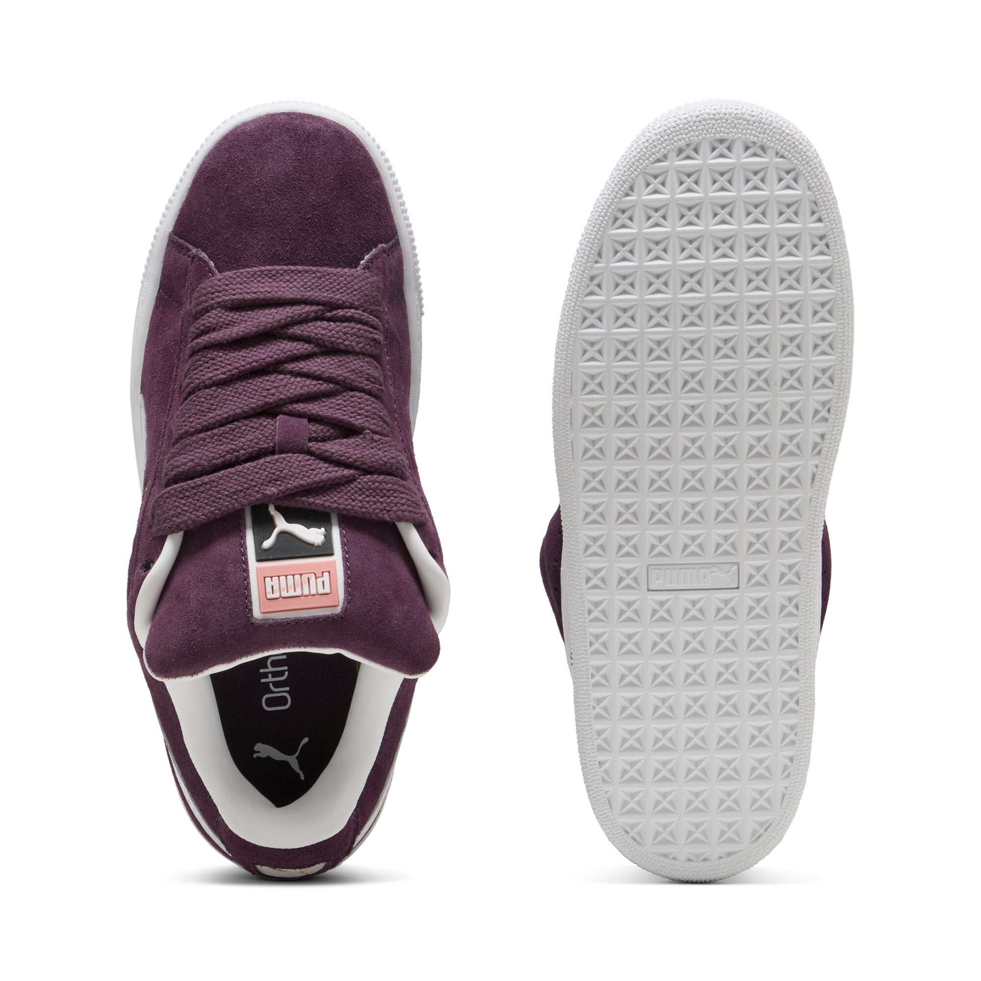 Puma suede XL sneakers in midnight plum and white - Side View 02