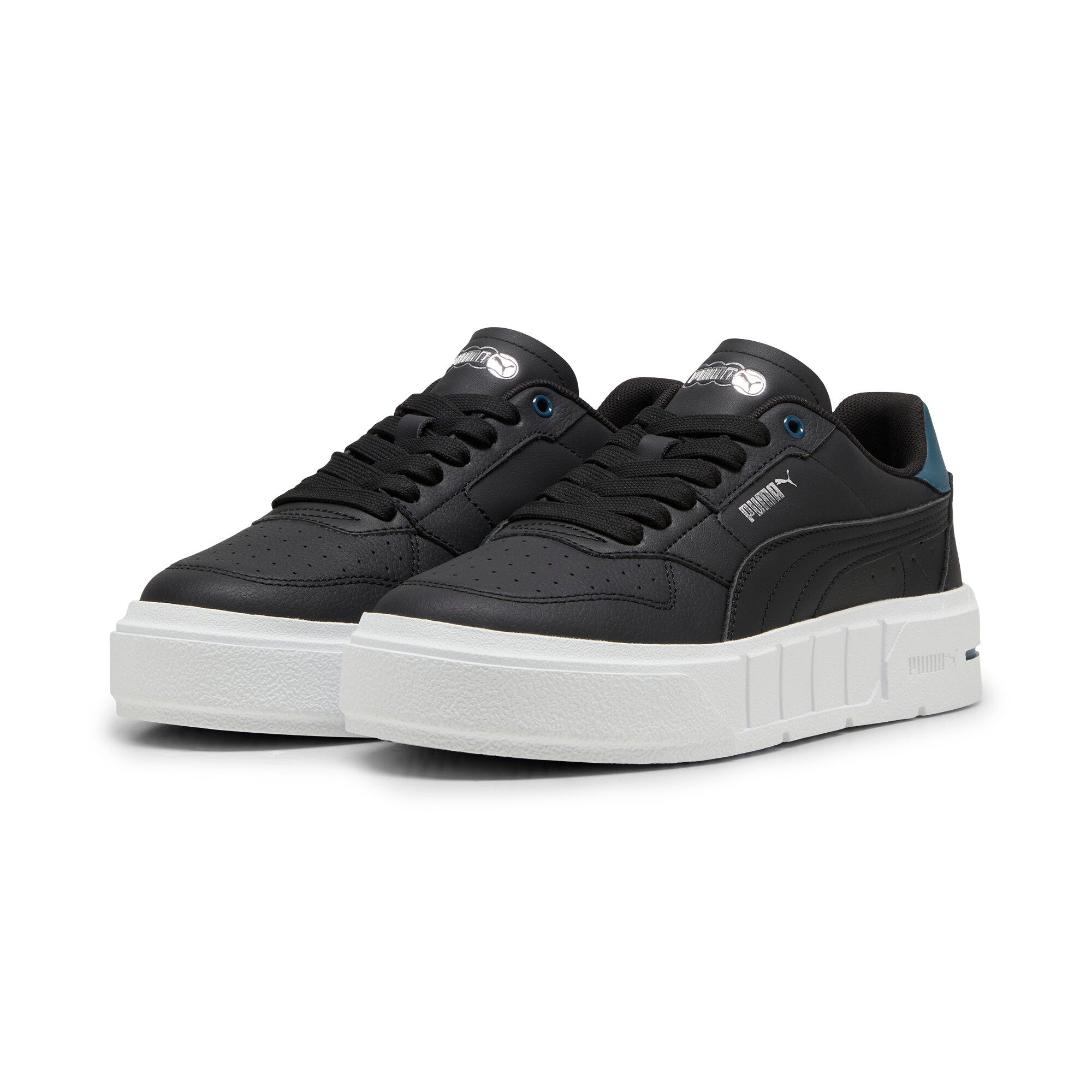 Puma cali court leather sneakers in gray skies and white - Front View
