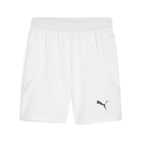 PUMA teamFINAL football shorts in white and black