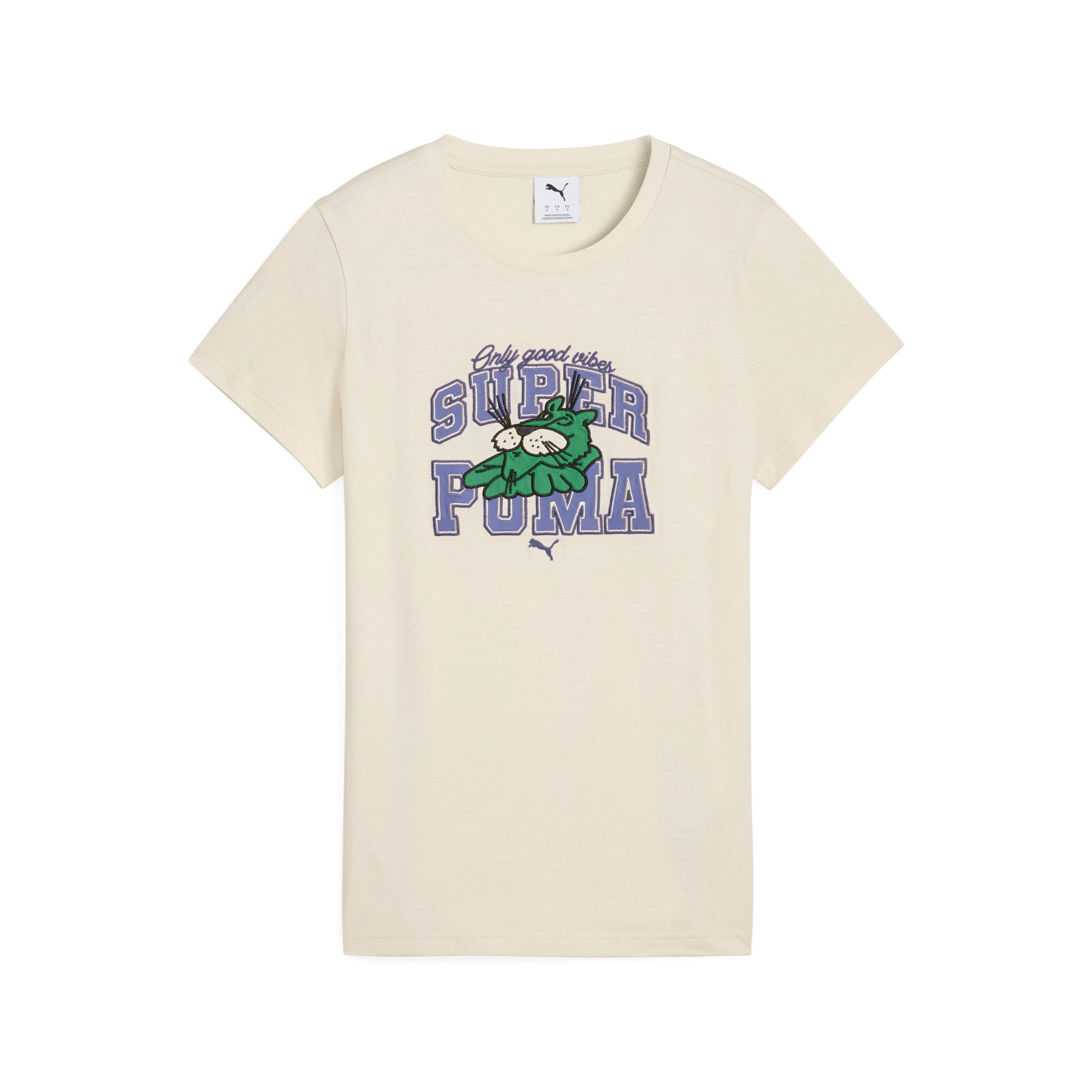 Puma super puma graphics tee in alpine snow - Front View