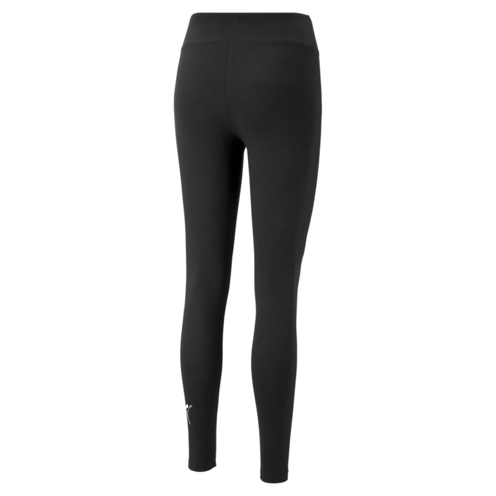 Puma essentials+ logo power leggings women in black - Back View