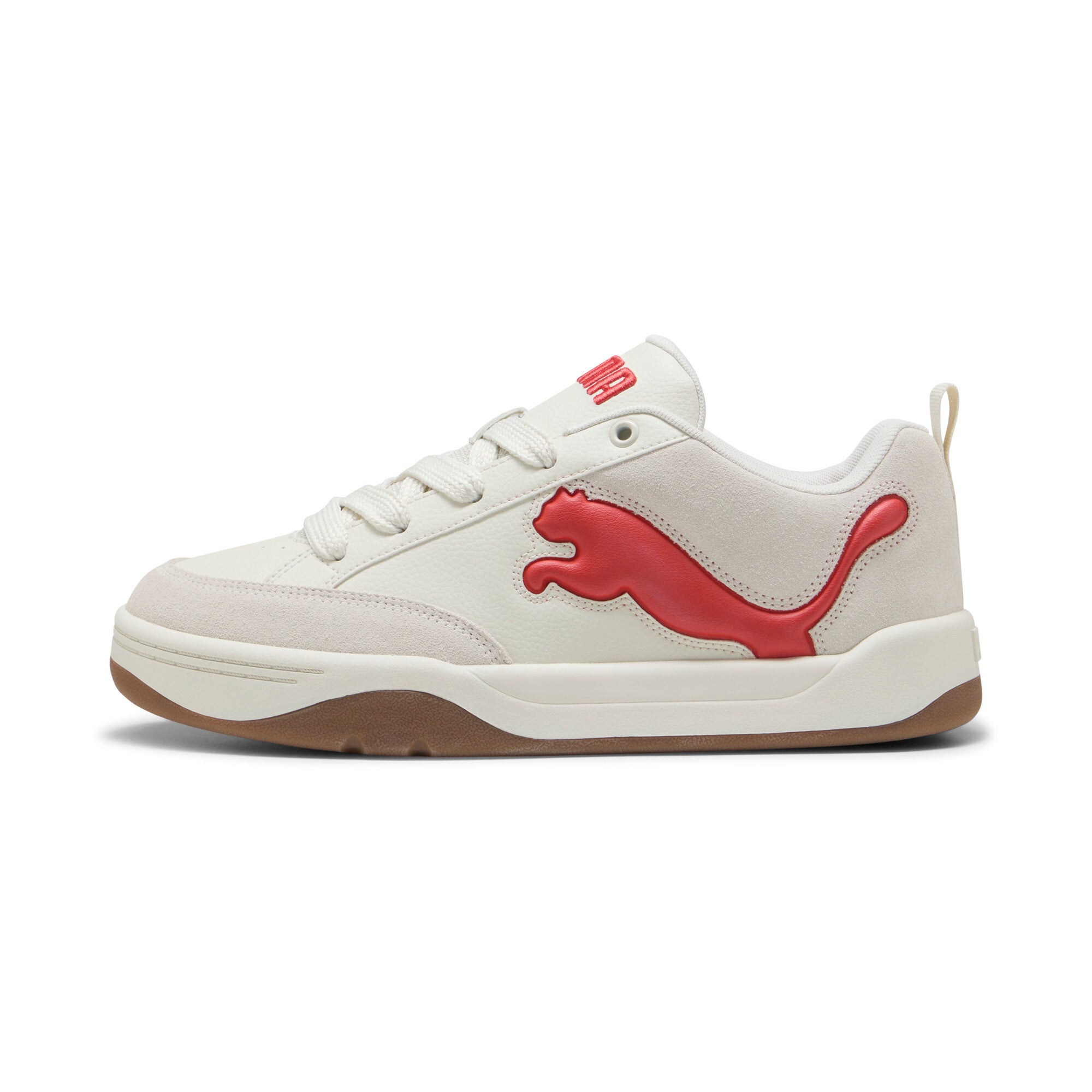 Puma park lifestyle sneakers in vapor gray and red fire - Side View 01