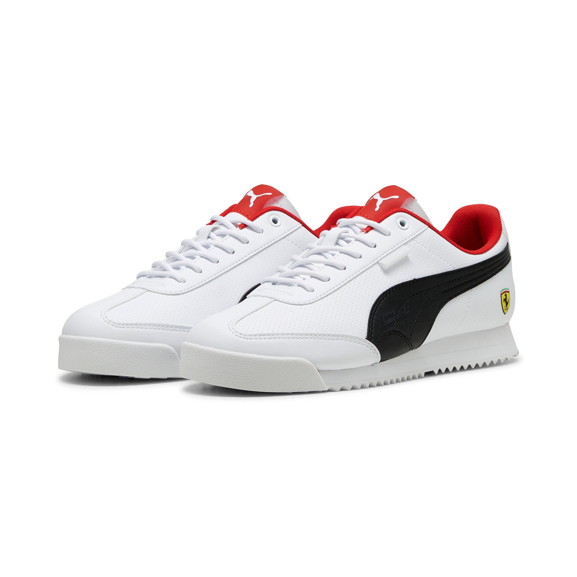 Puma scuderia Ferrari roma via sneakers in white and black - Front View