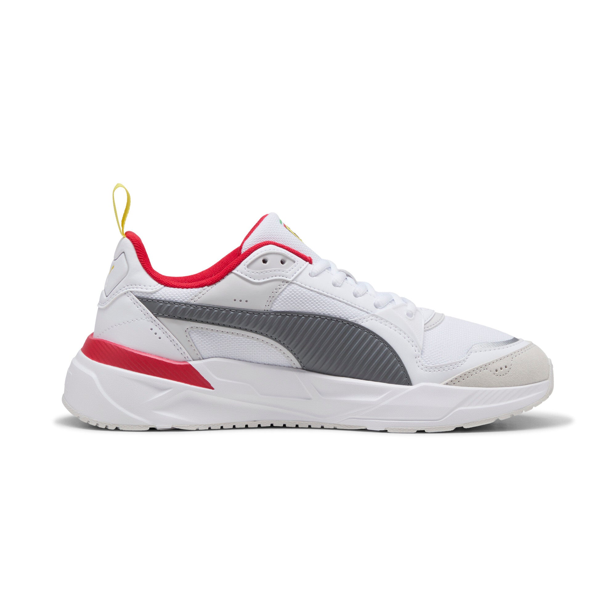 Puma scuderia Ferrari HP trinity 2 sneakers in white and flat medium gray - Side View 03