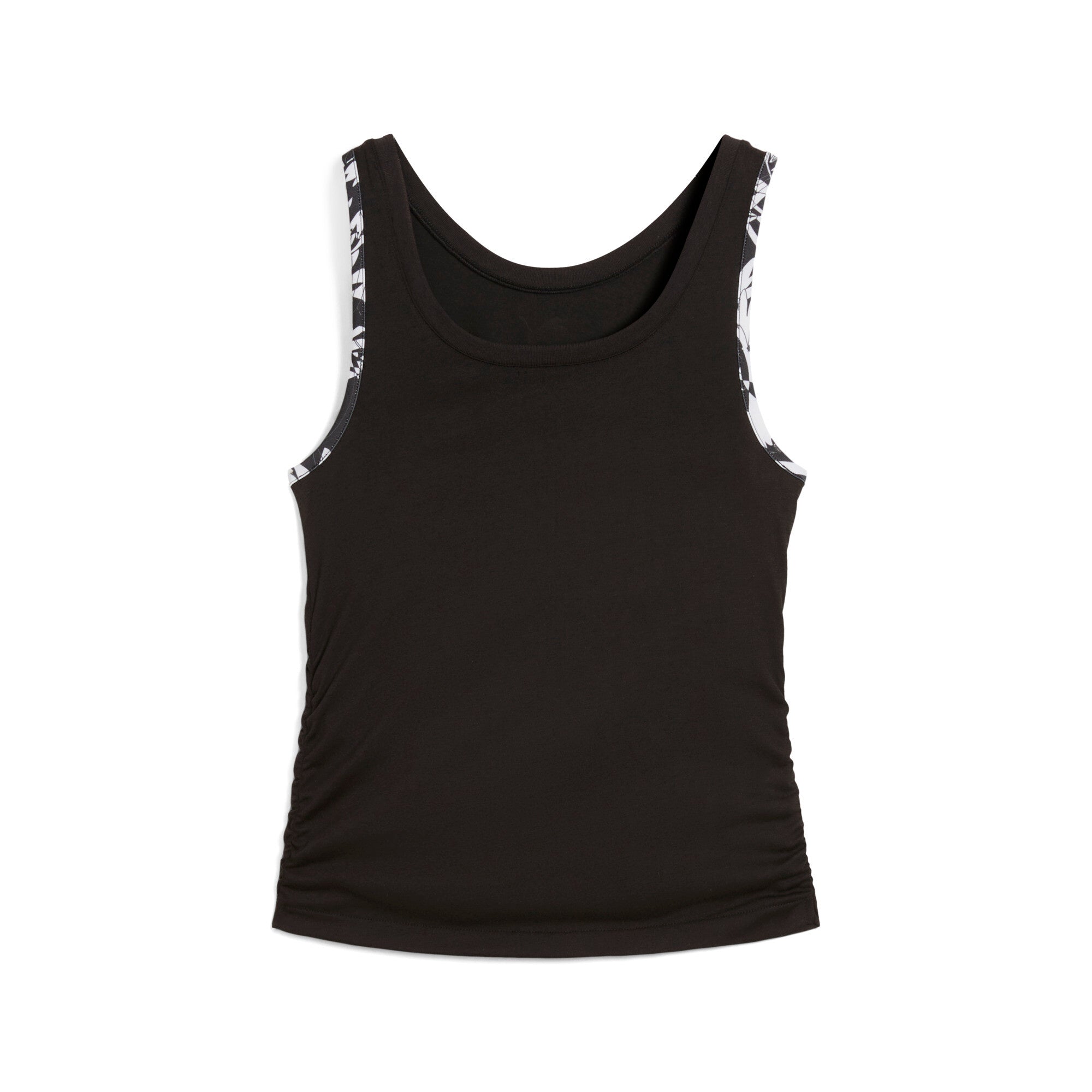 Puma tropical graphic crop tank in black - Back View