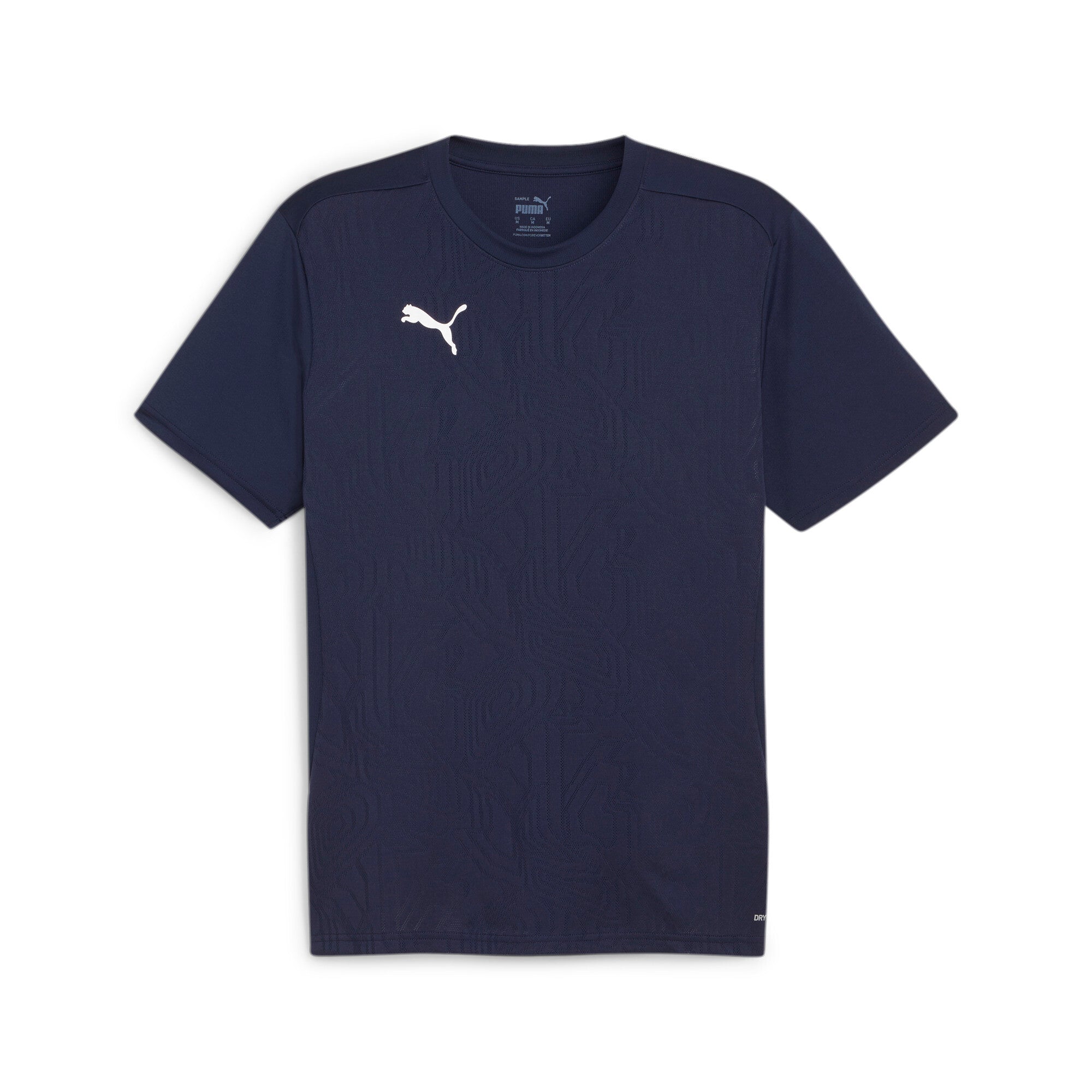 Puma teamFINAL football training jersey in navy and silver - Front View