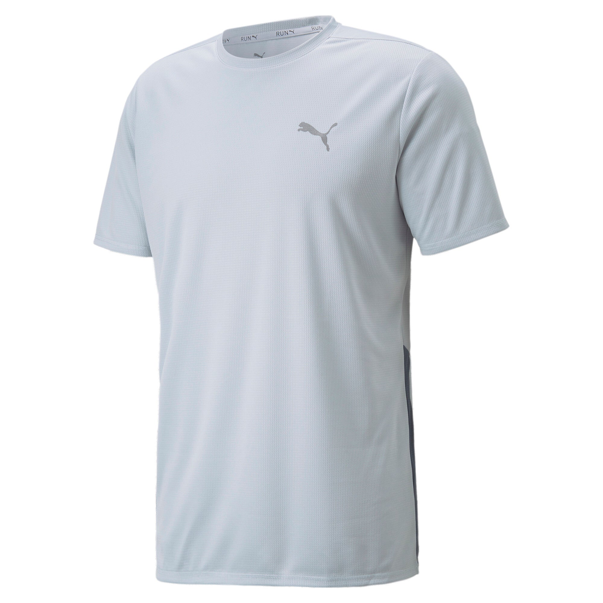 Puma favourite short sleeve men's running tee in gray - Front View