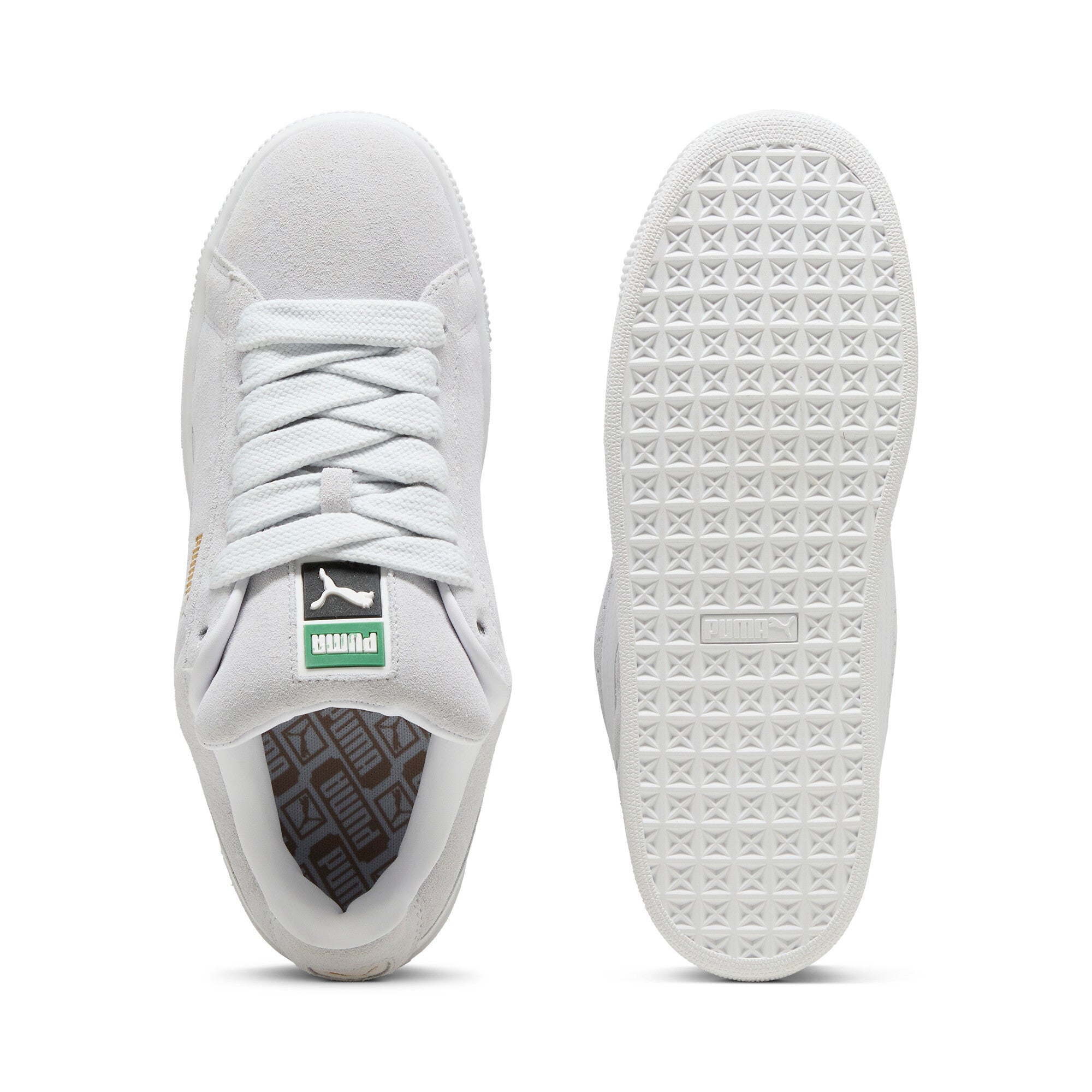 Puma suede XL sneakers in silver mist and white - Side View 02