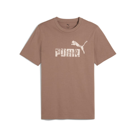 PUMA graphics no.1 logo tee in totally taupe