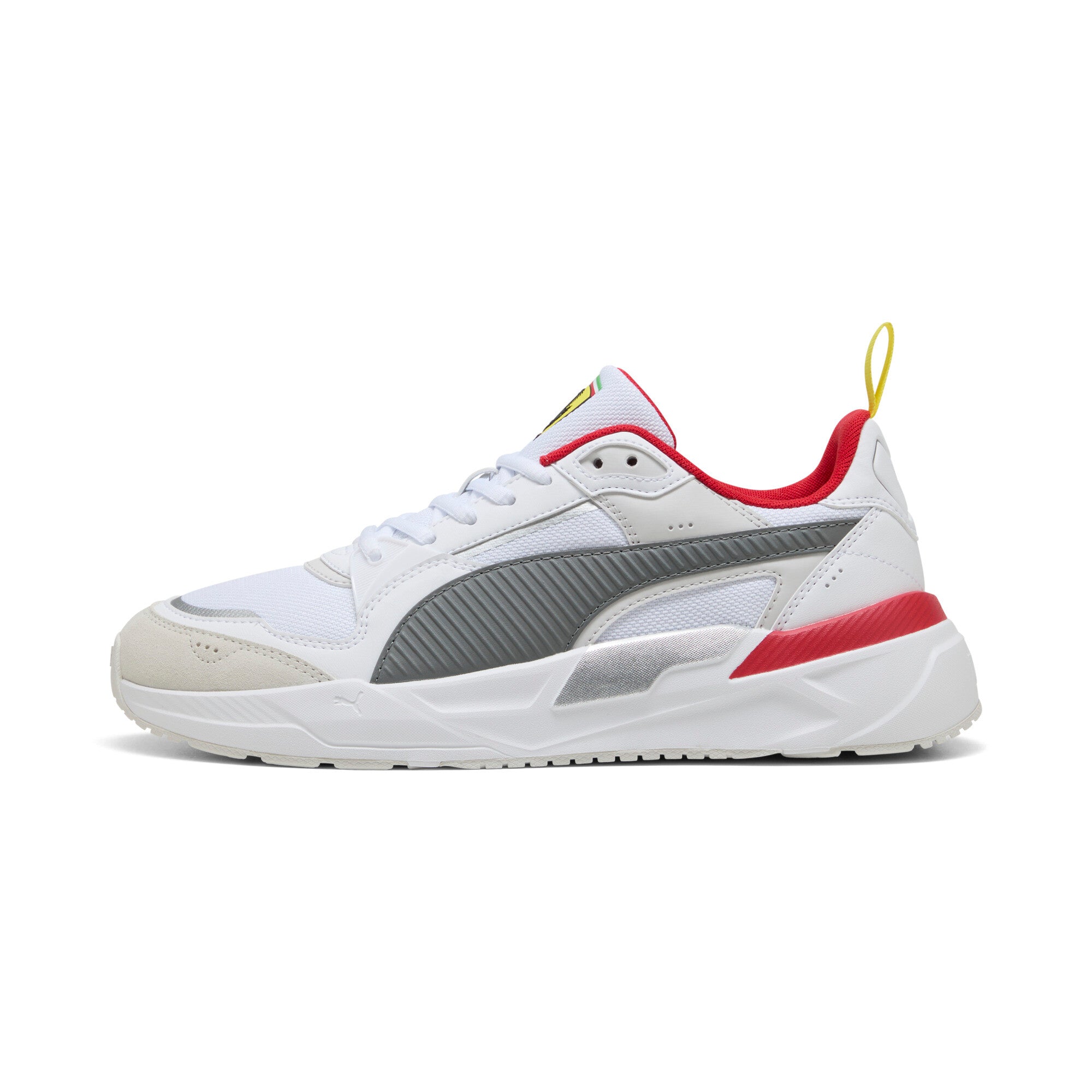 Puma scuderia Ferrari HP trinity 2 sneakers in white and flat medium gray - Side View 01