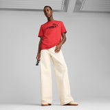 Puma graphics no.1 logo tee in red fire - Model Shot 03