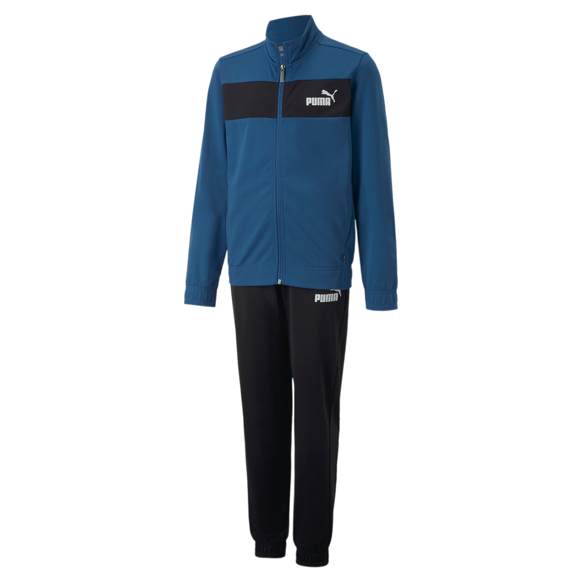 Puma polyester tracksuit youth in blue - Front View