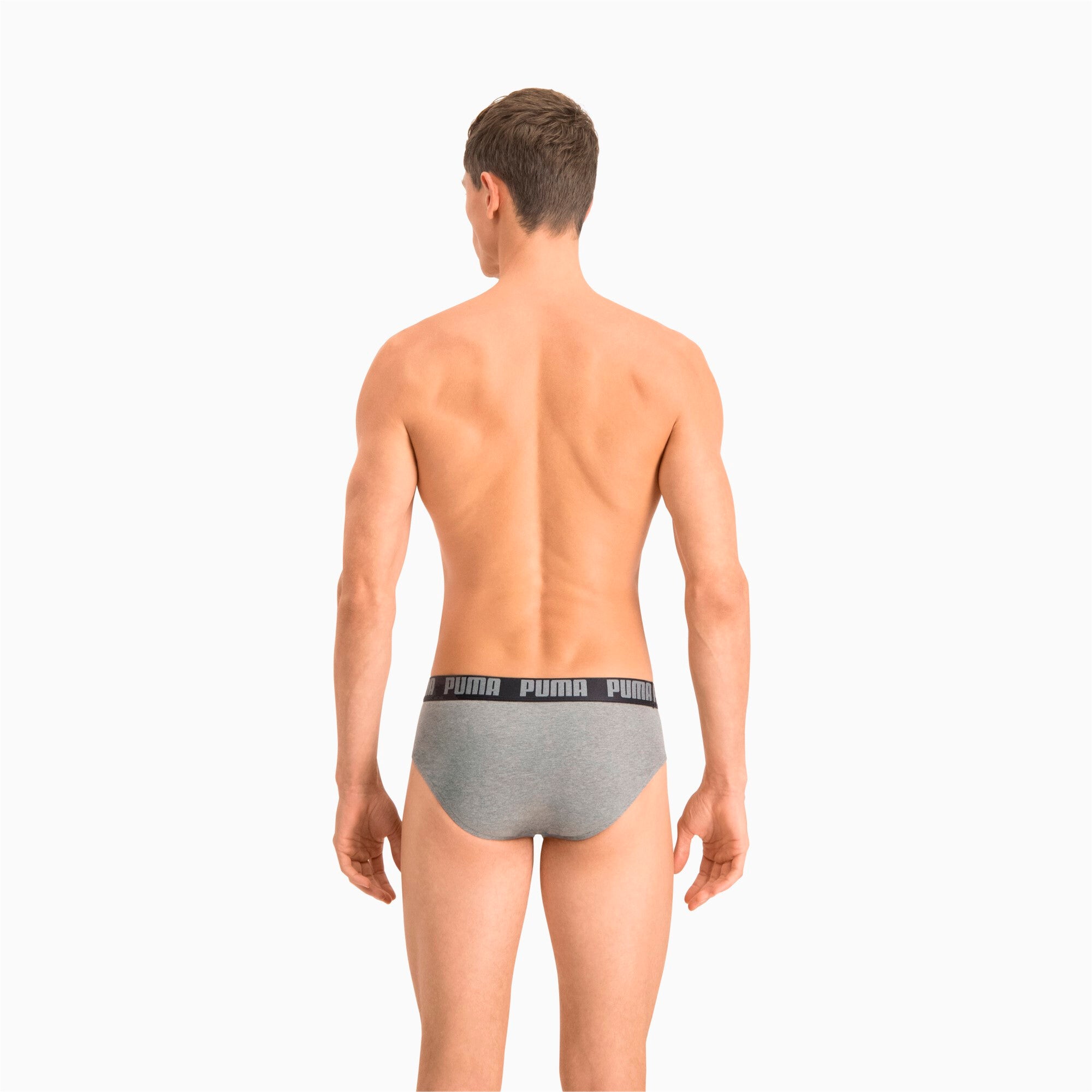 Puma basic men's briefs 2 pack in black - Model Shot 03